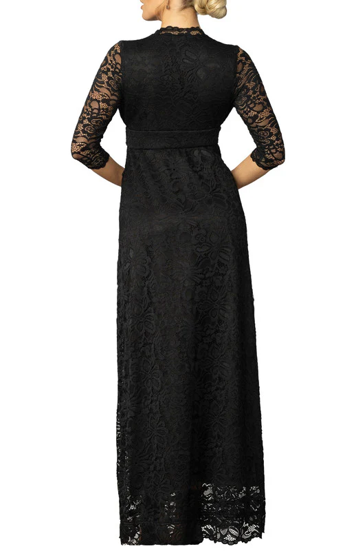 Maria Lace Evening Gown - Onyx - Image 2