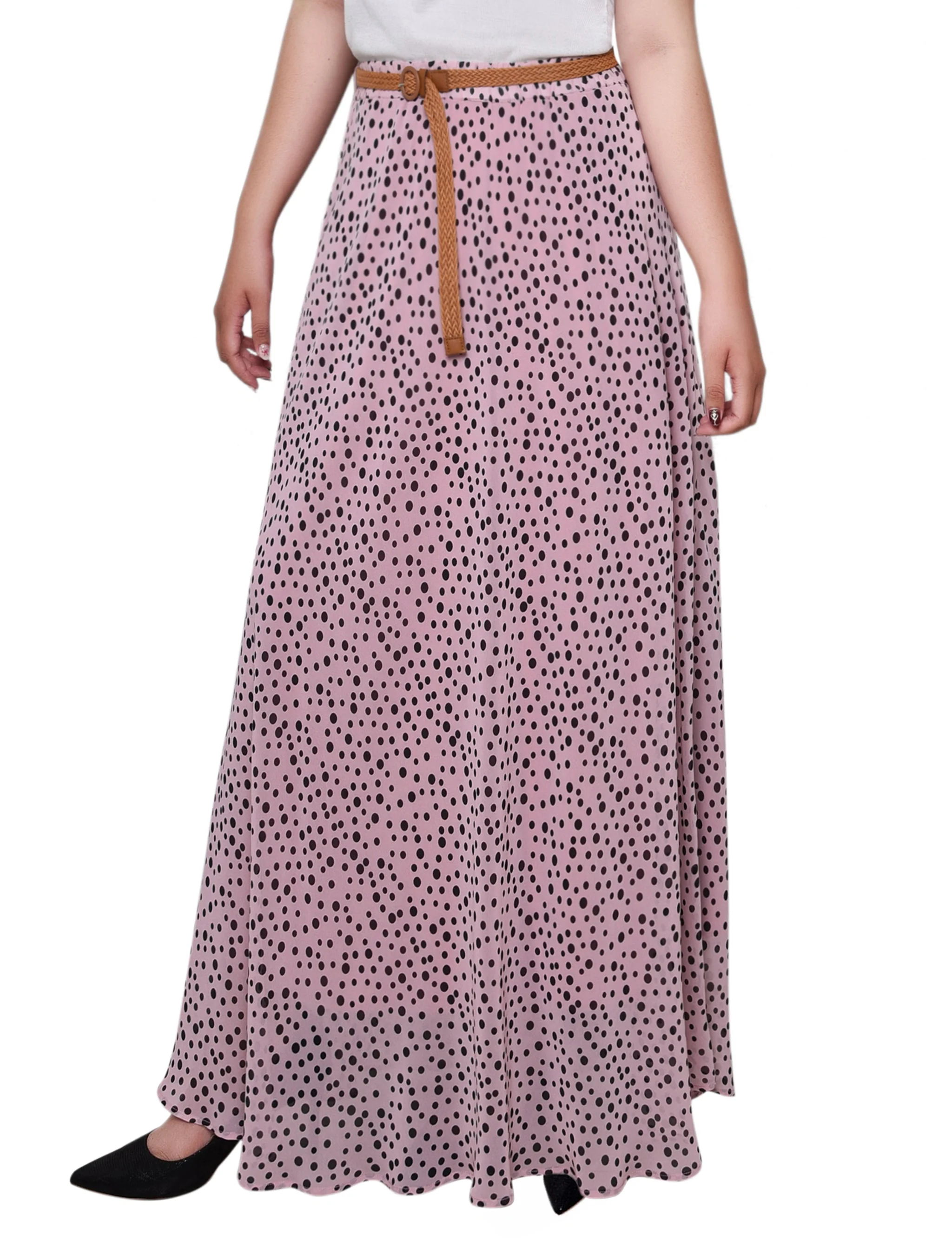 Mellow Rose Icemoon Chiffon Maxi Skirt - Plus - Image 2