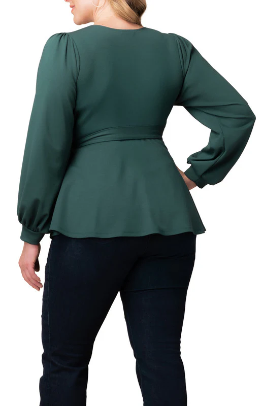 Natasha Long Sleeve Wrap Top - Plus - Image 3
