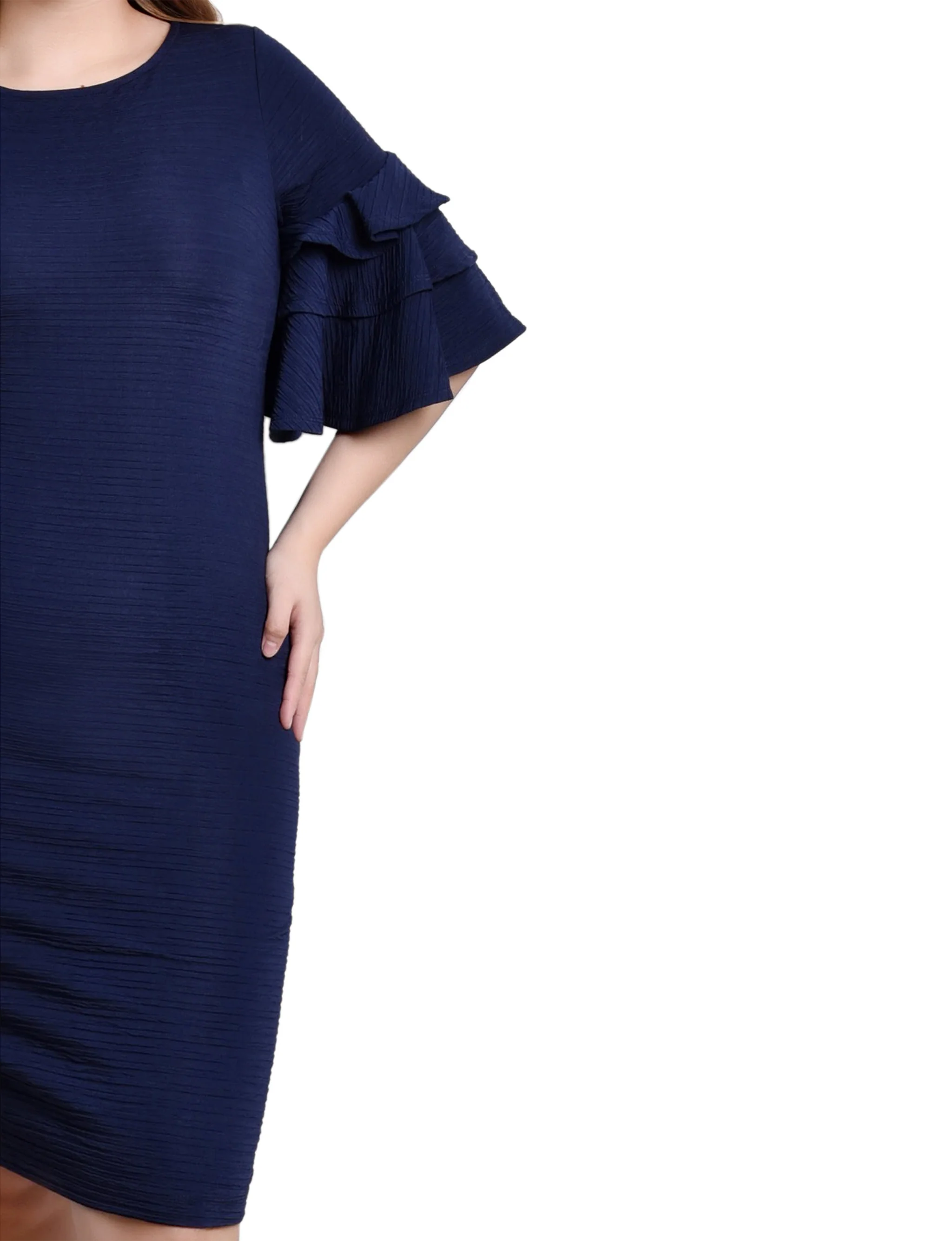 Navy Bolero Sleeve Body Con Dress - Image 4