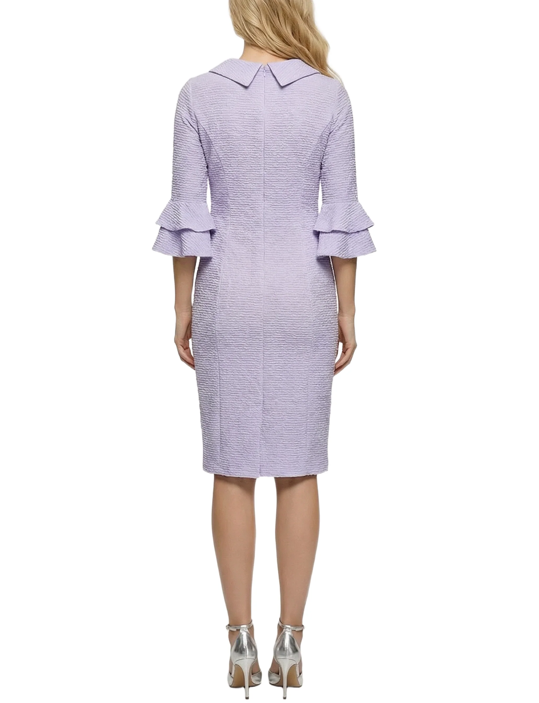 NY Collection 3/4 Sleeve Shawl Collar Dress - Image 12