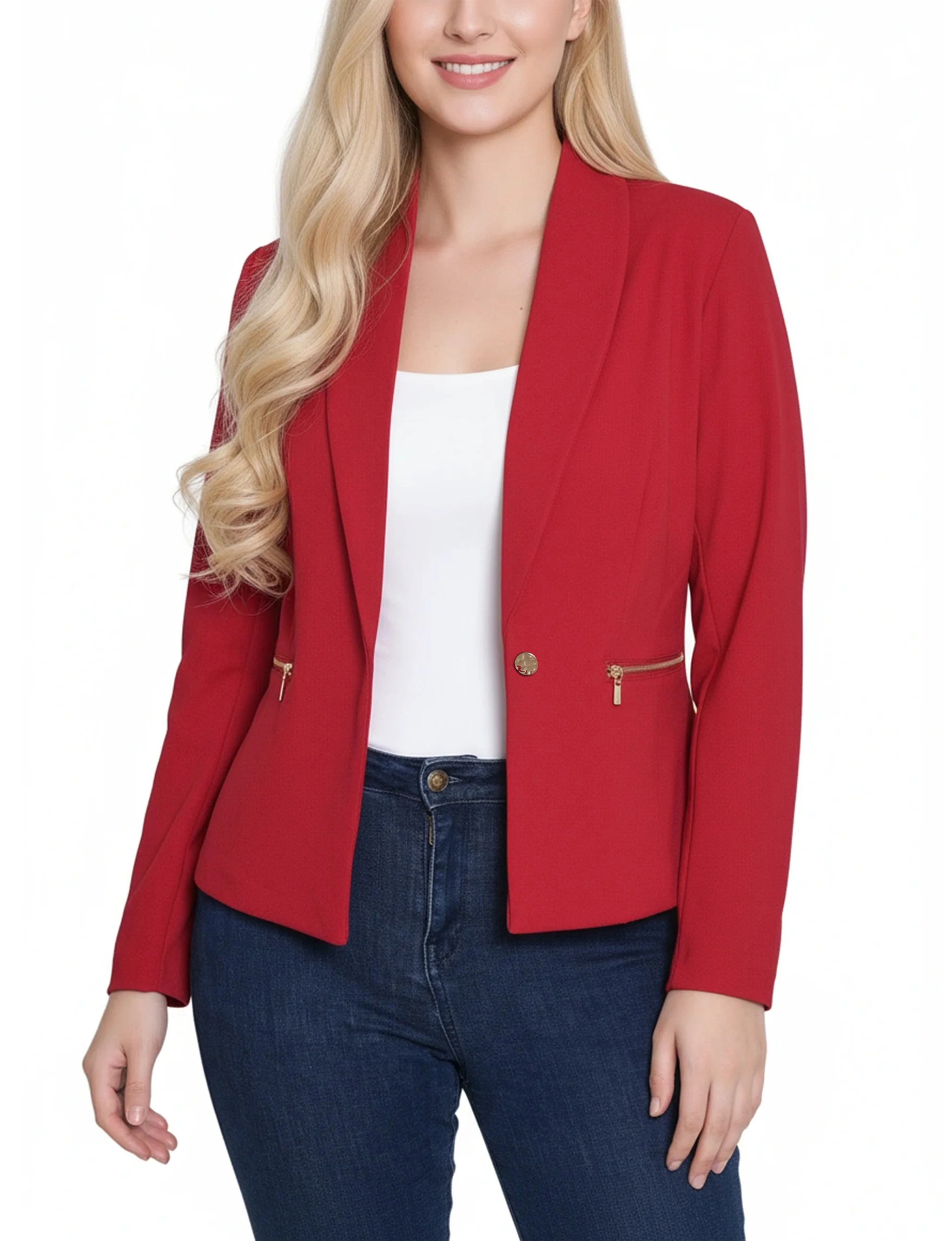 NY Collection Cropped Long Sleeve Crepe Jacket - Image 5