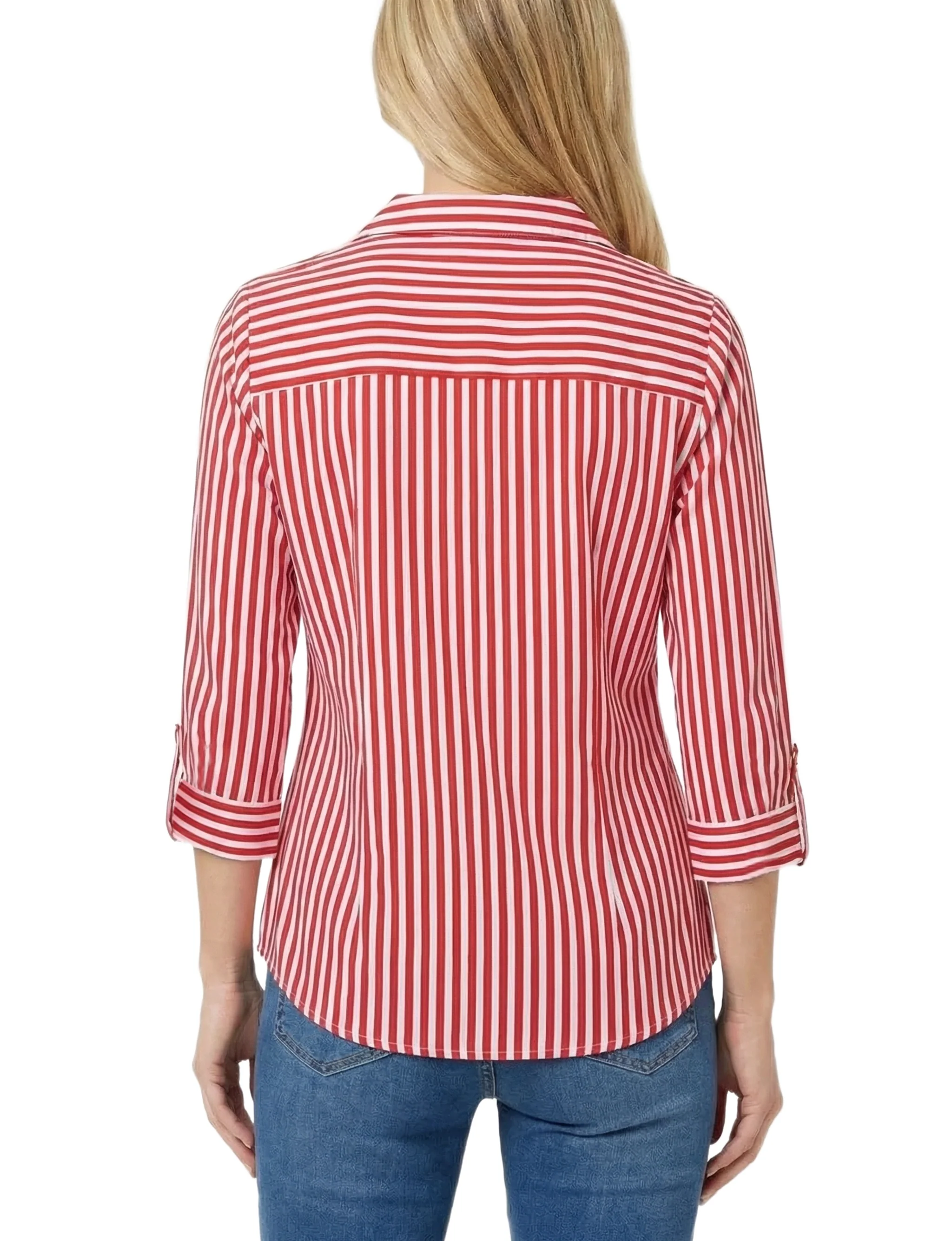 NY Collection Half Zip Blouse With Pockets - Image 4