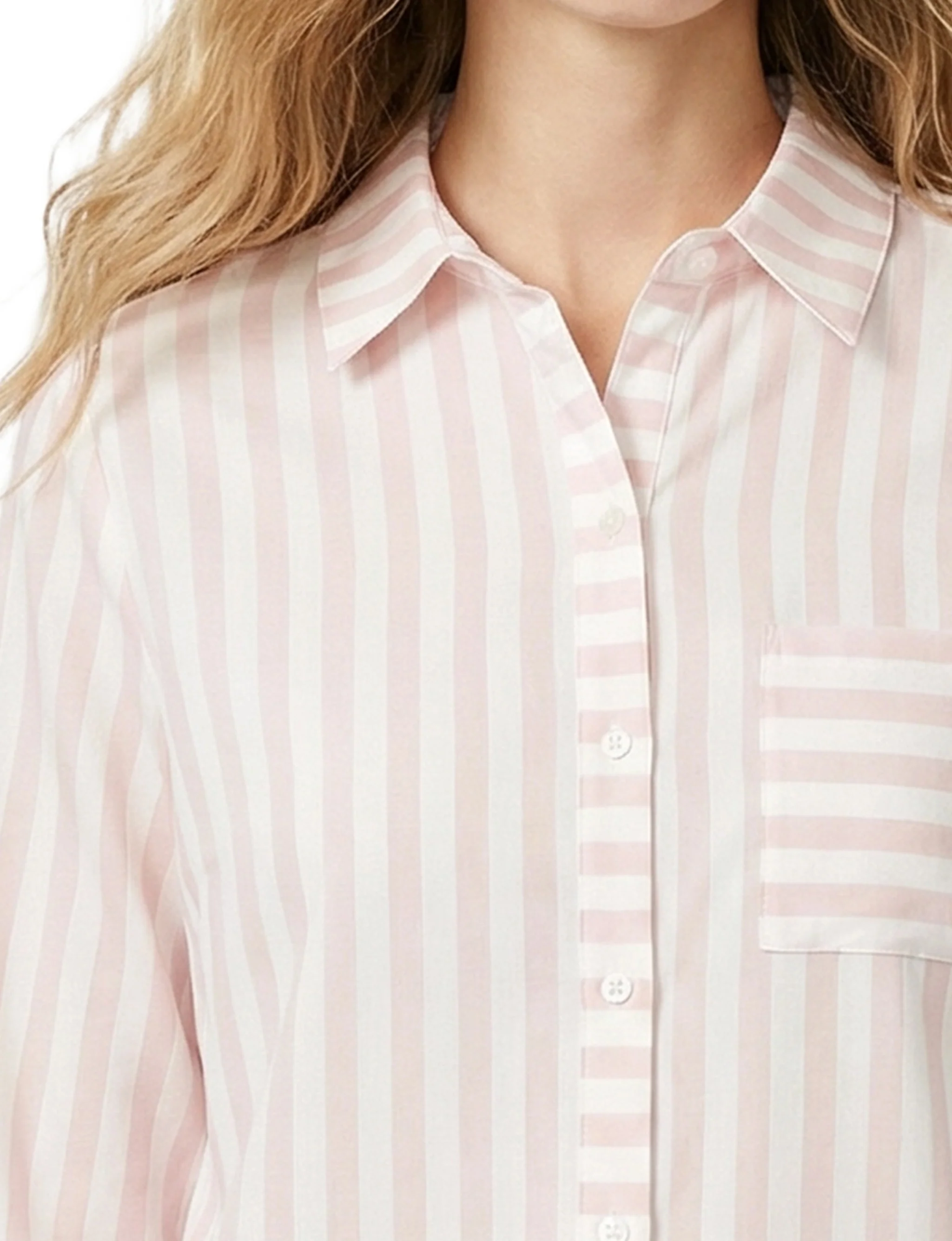 NY Collection Long Sleeve Blouse With Chest Pocket - Image 10