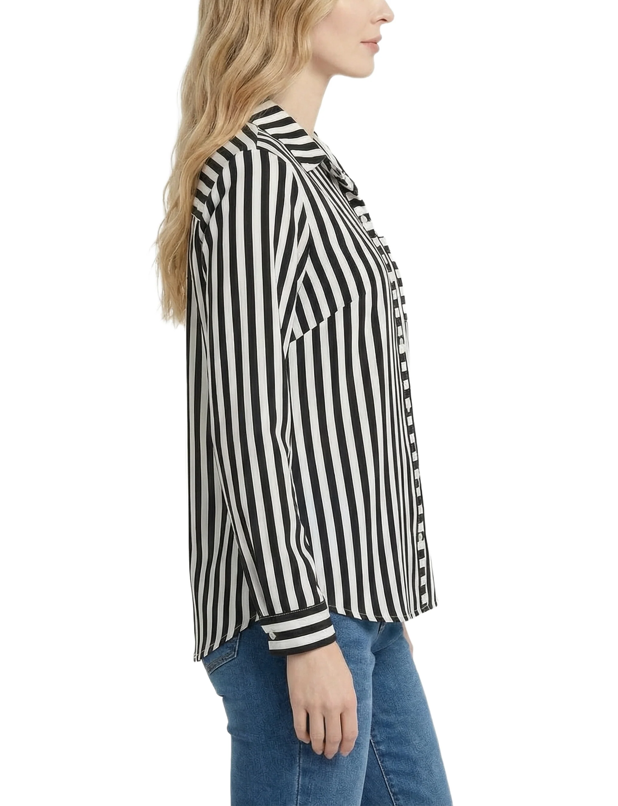 NY Collection Long Sleeve Blouse With Chest Pocket - Image 7