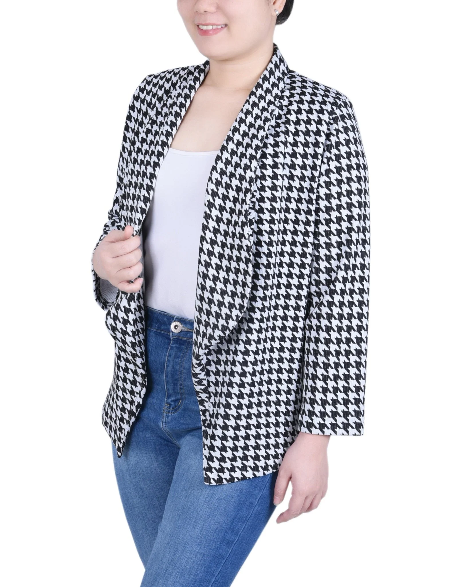Long Sleeve Ponte Jacket - Petite - Image 10