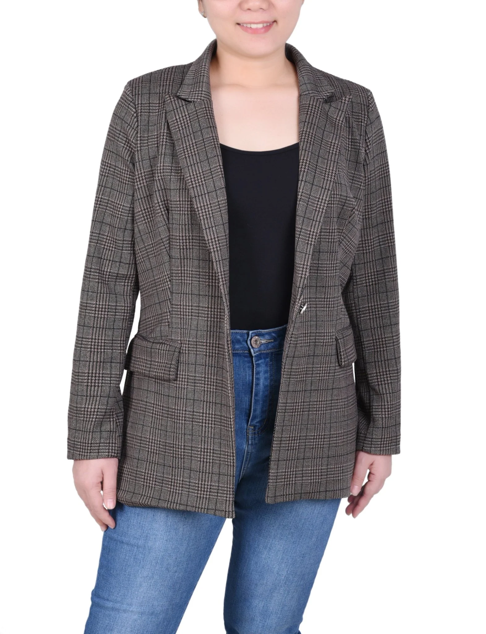 Long Sleeve Ponte Jacket - Petite - Image 13