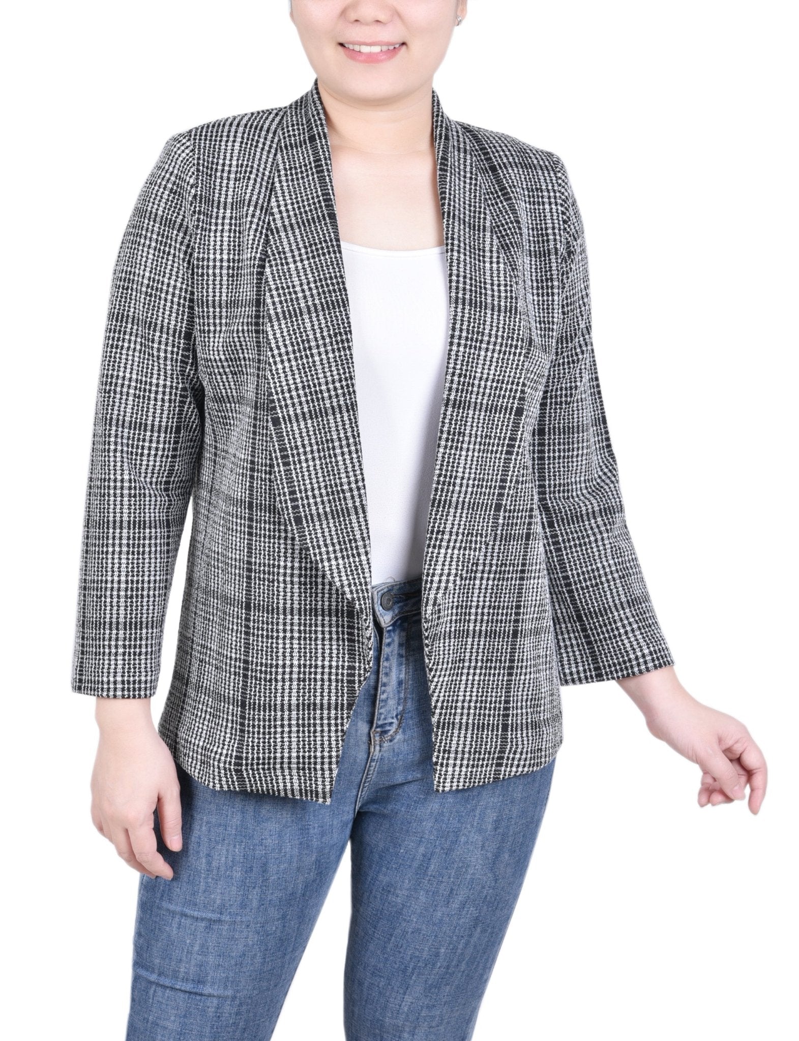Long Sleeve Ponte Jacket - Petite - Image 5