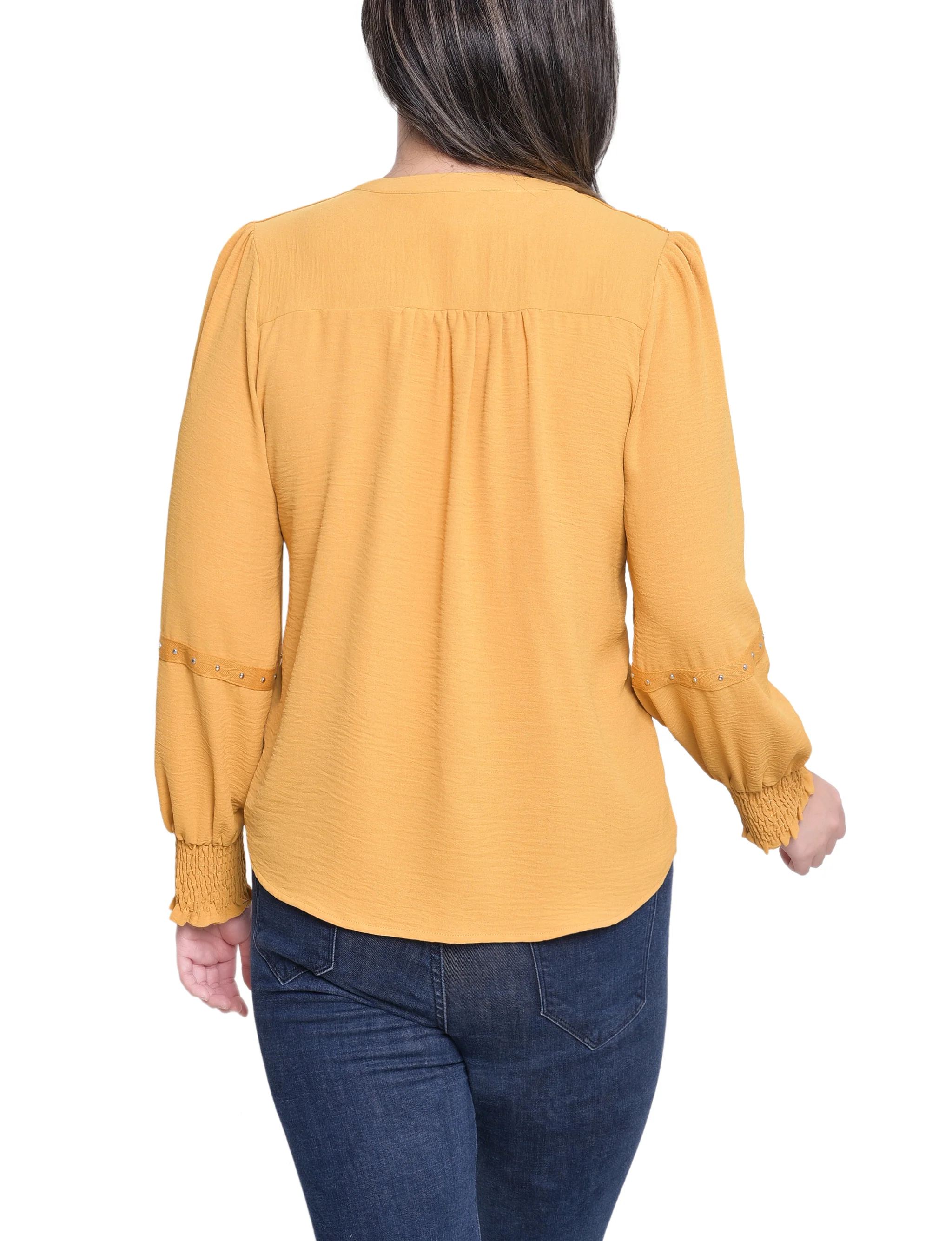 NY Collection Long Sleeve Studded Blouse - Image 12