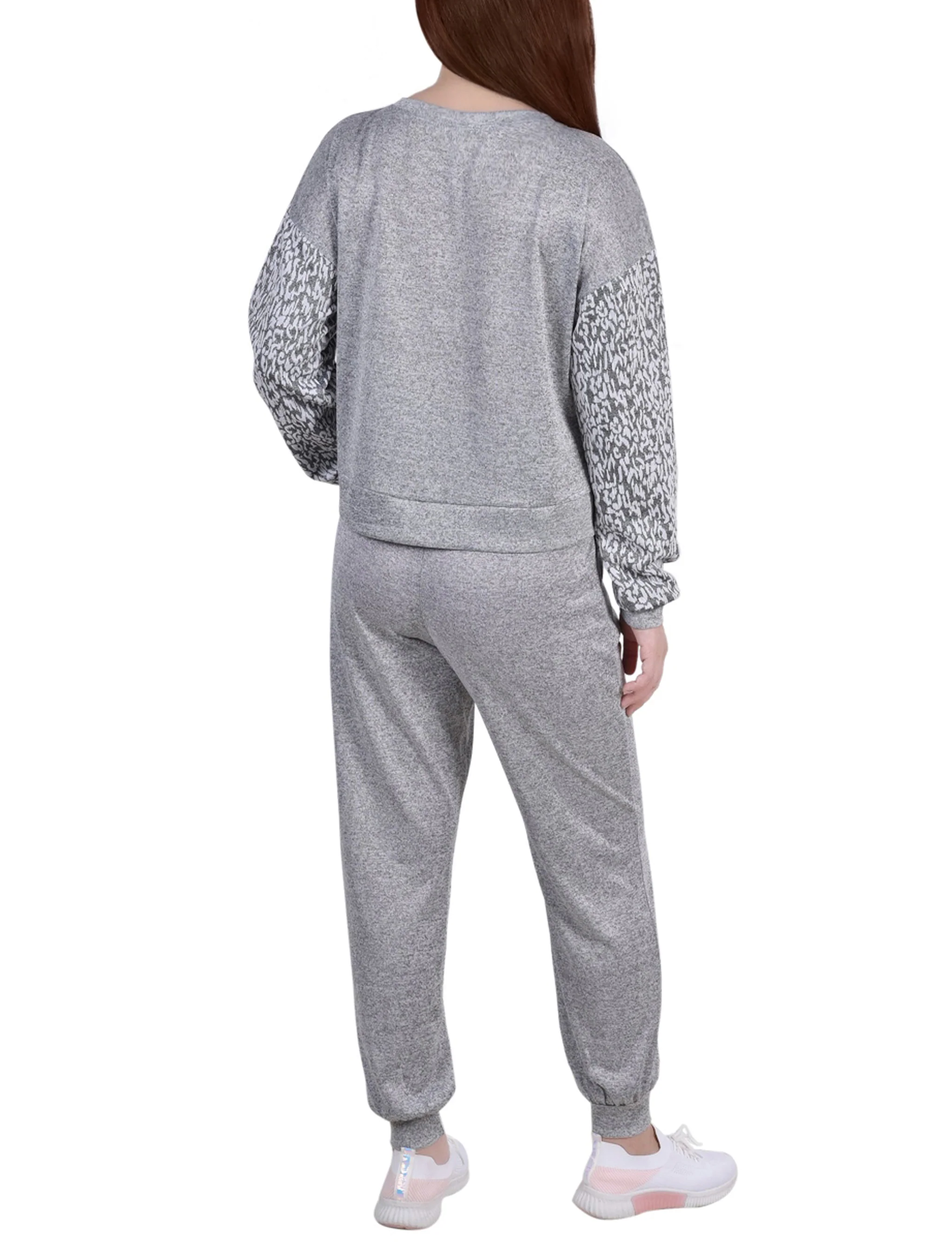 NY Collection Missy Long Sleeve Jogger Set - Image 4