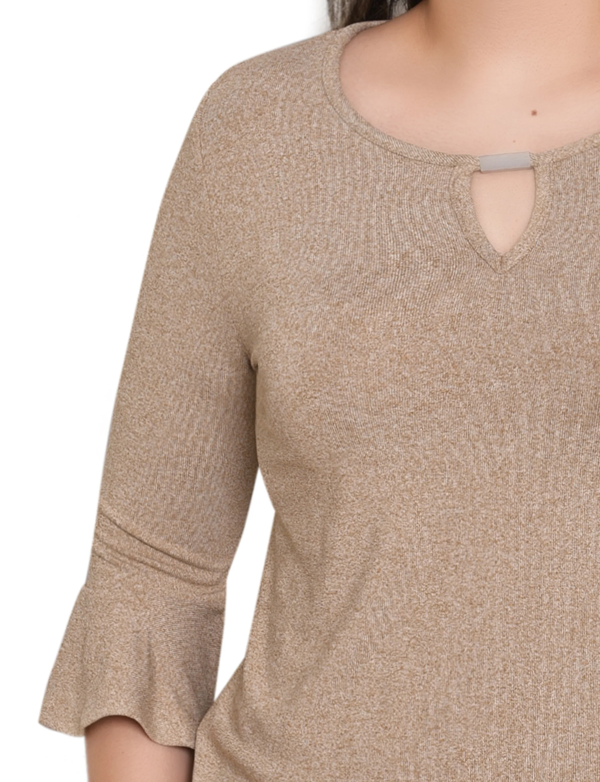 NY Collection Petite 3/4 Bell Sleeve Top With Hardware - Image 22