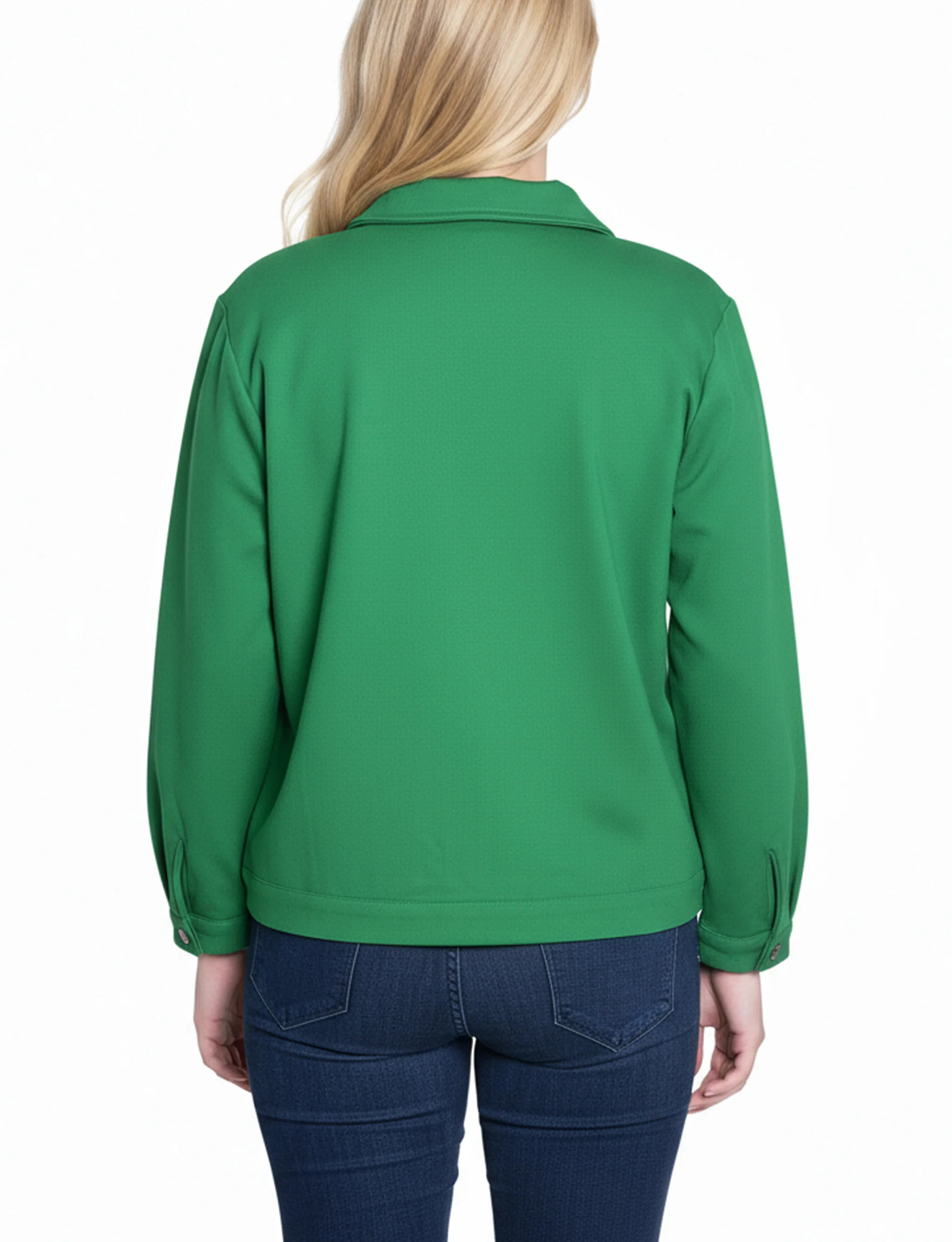 NY Collection Petite Long Sleeve Ponte Cropped Jacket - Image 16