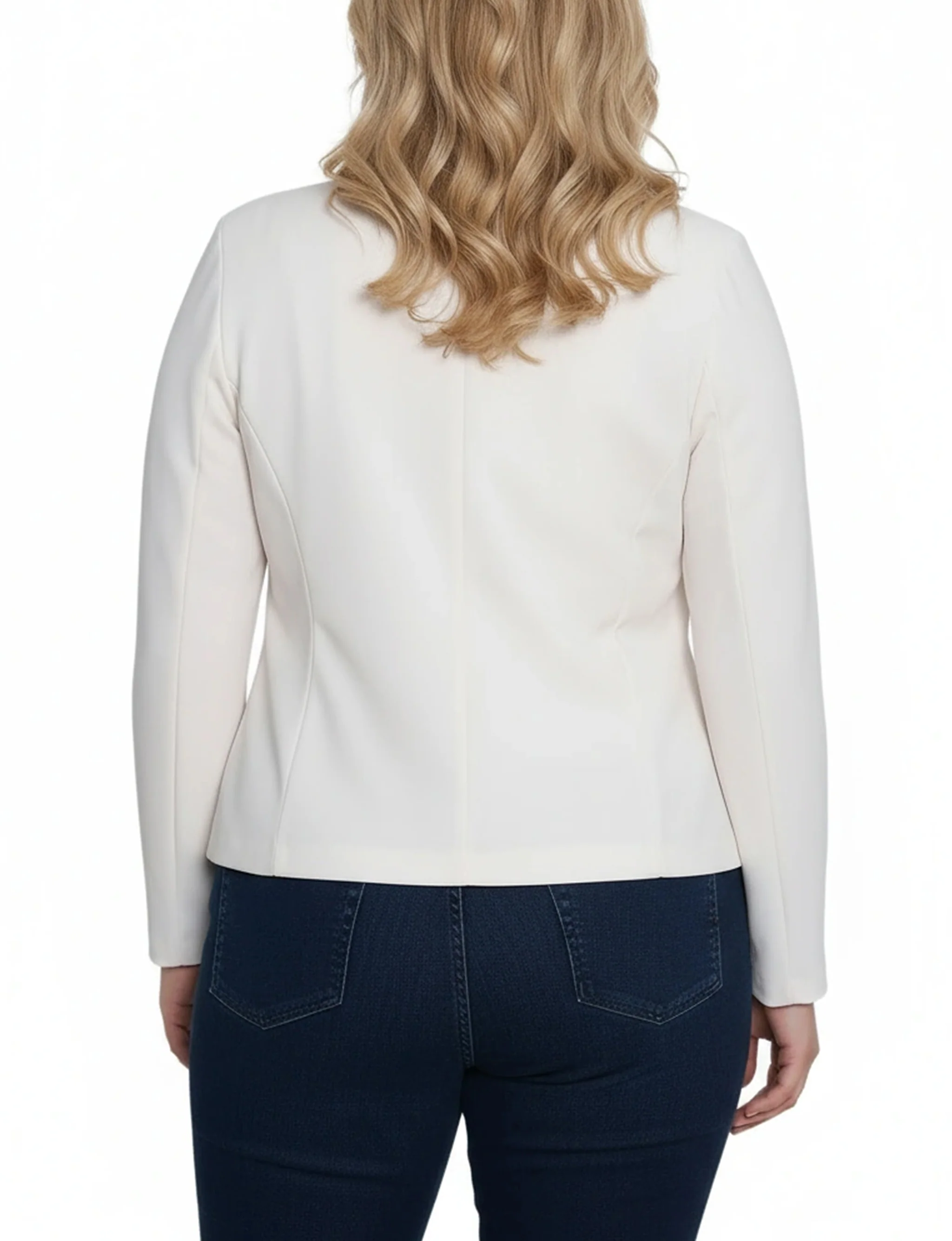 NY Collection Plus Size Cropped Long Sleeve Crepe Jacket - Image 4