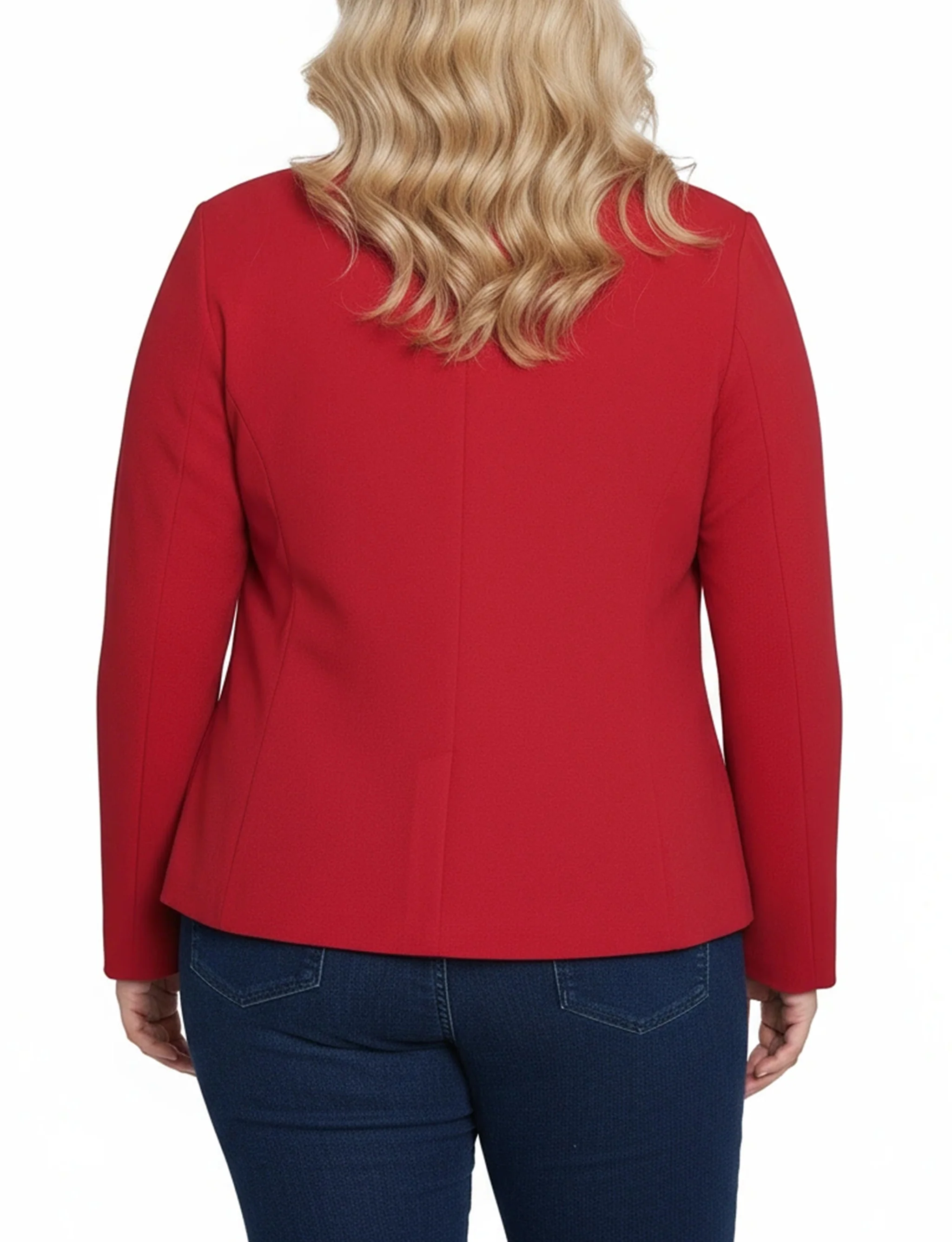 NY Collection Plus Size Cropped Long Sleeve Crepe Jacket - Image 8