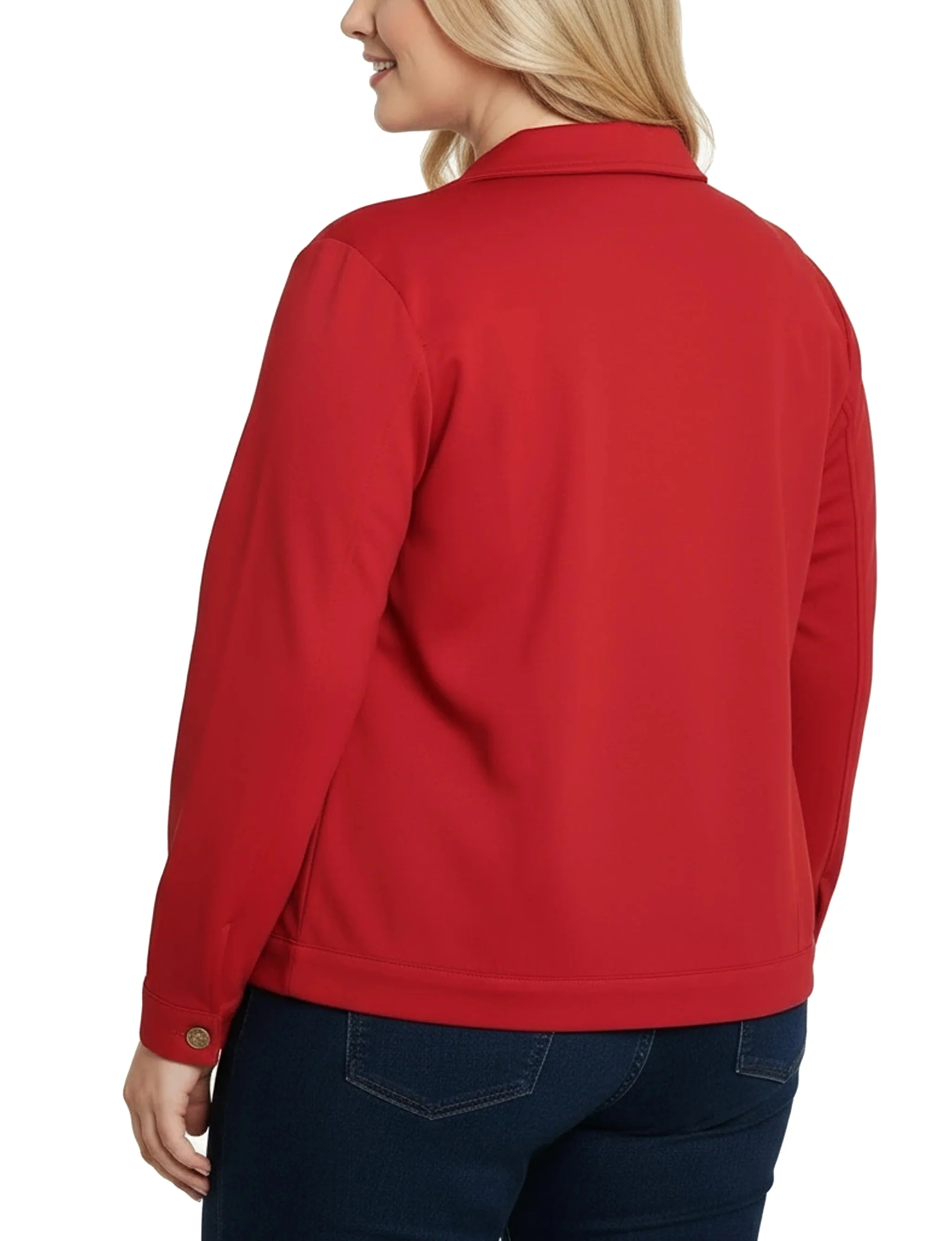 NY Collection Plus Size Long Sleeve Ponte Cropped Jacket - Image 16