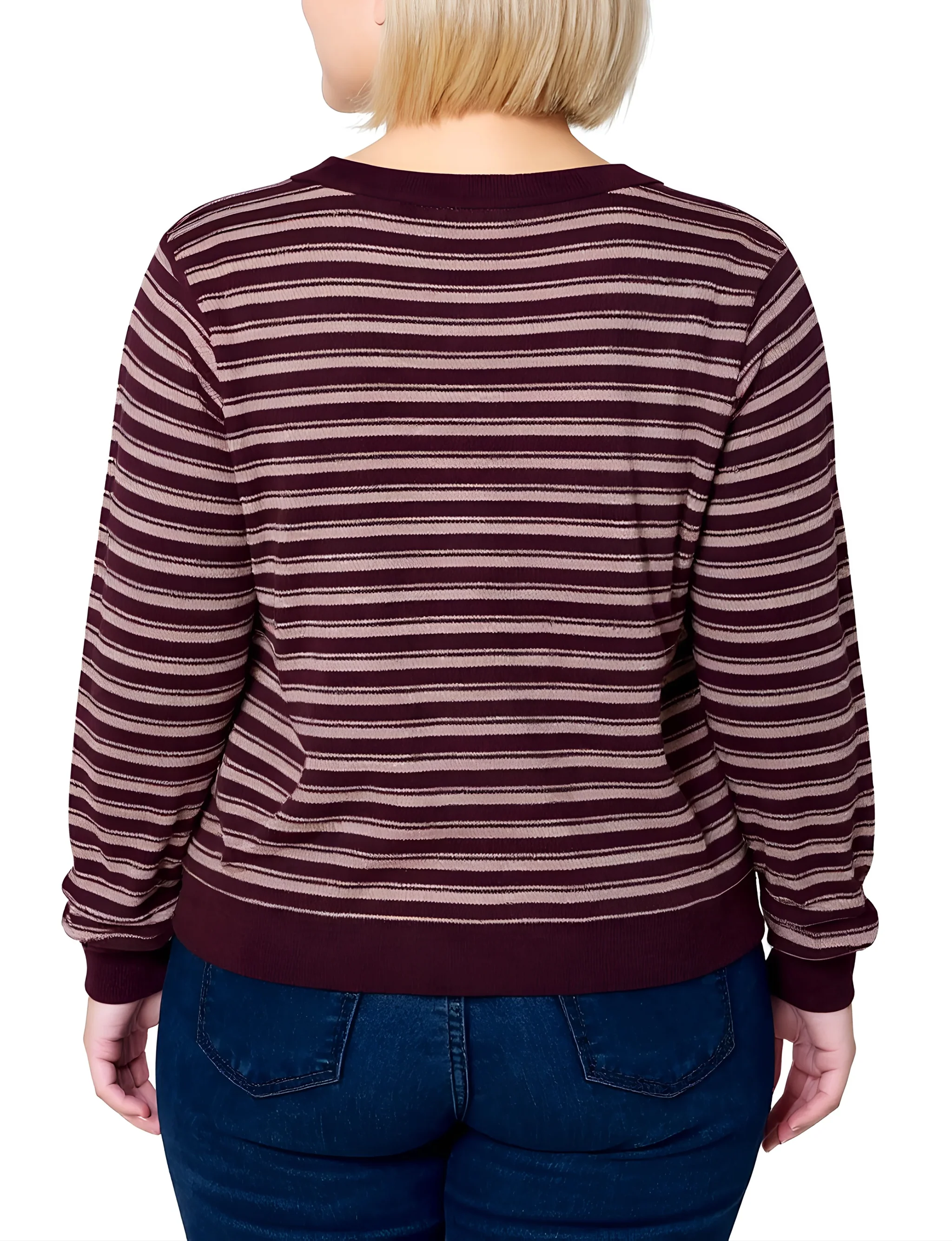 NY Collection Plus Size Long sleeve Ribbed Cardigan - Image 8