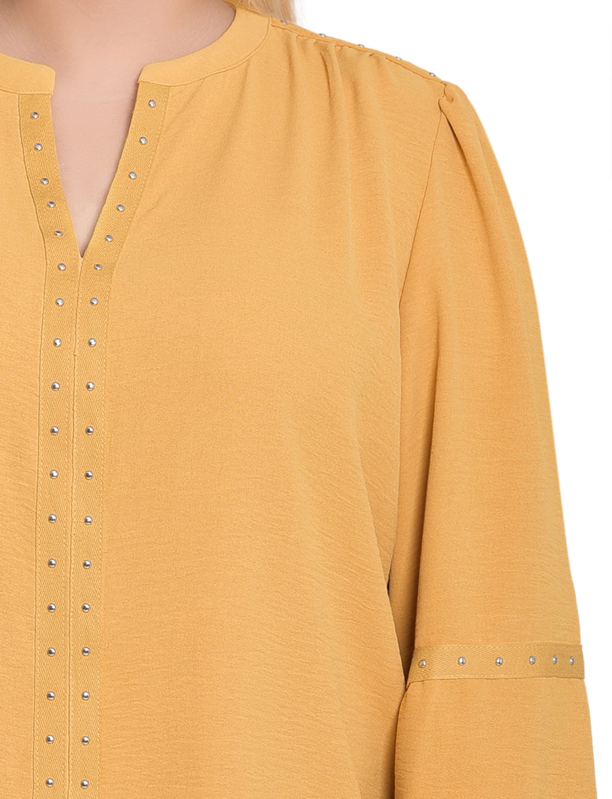 NY Collection Plus Size Long Sleeve Studded Blouse - Image 10