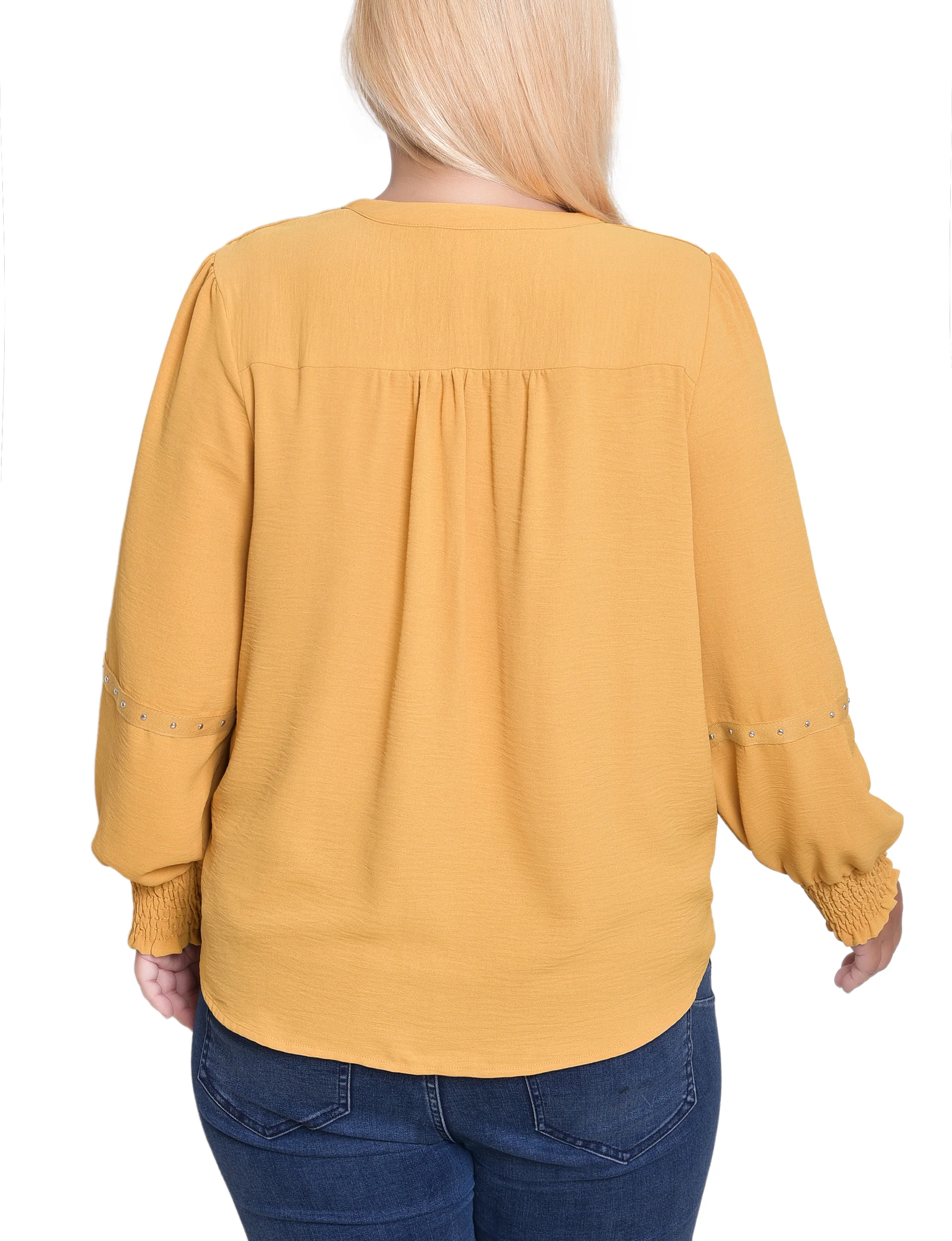 NY Collection Plus Size Long Sleeve Studded Blouse - Image 12