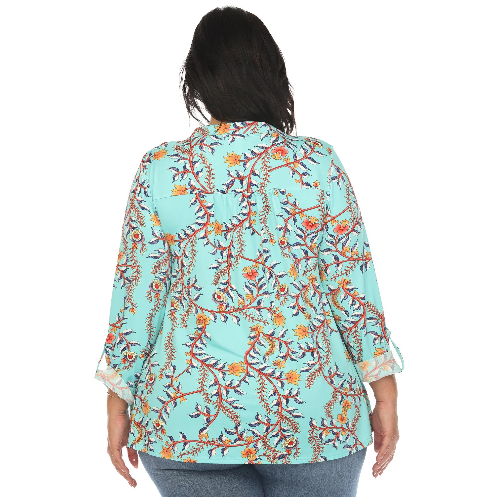 Paisley Button Front Tunic Top - Plus - Image 11