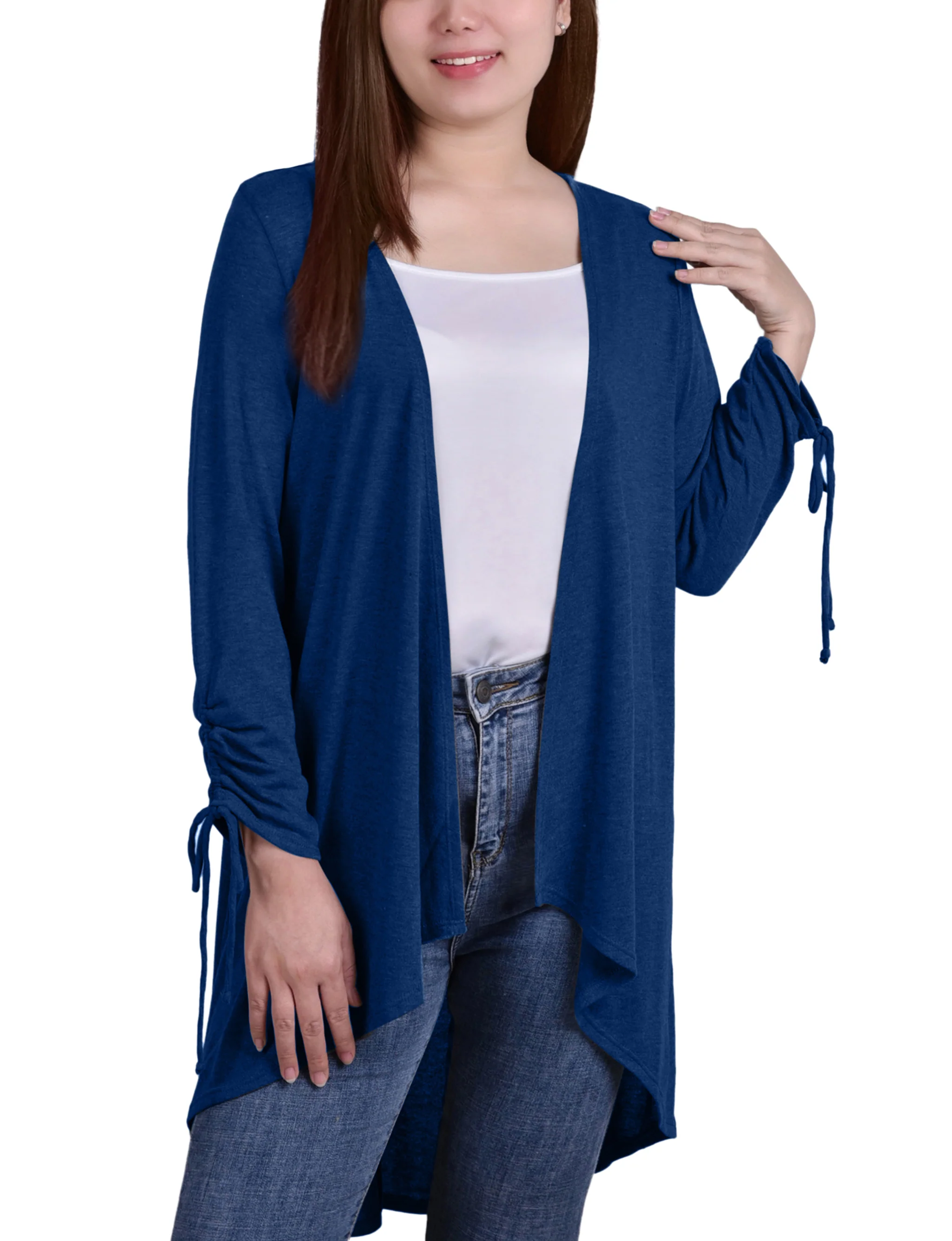 Peacock Long Sleeve Hi Lo Hem Cardigan
