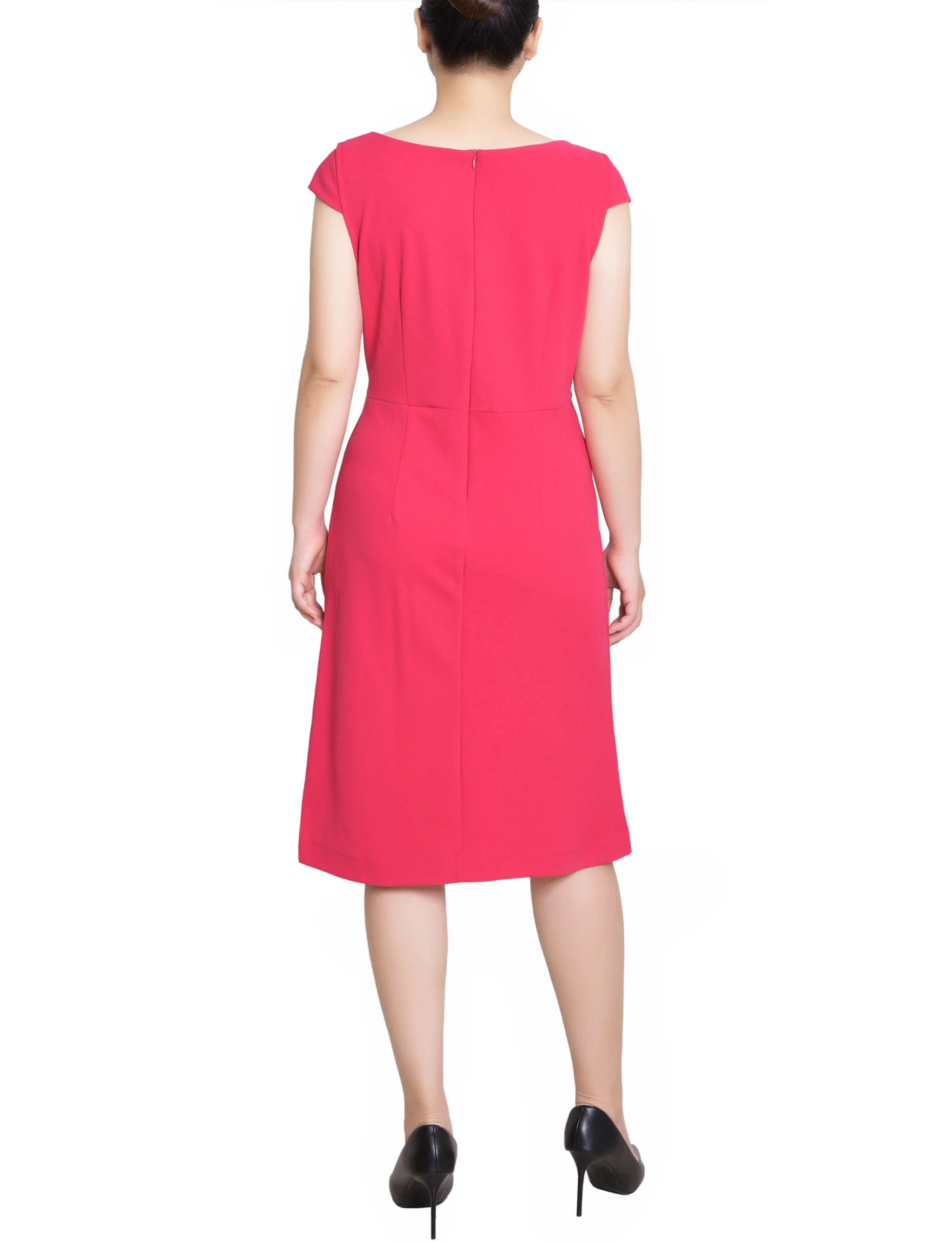 Pink Cap Sleeve Exposed Zipper Dress - Petite - Image 4
