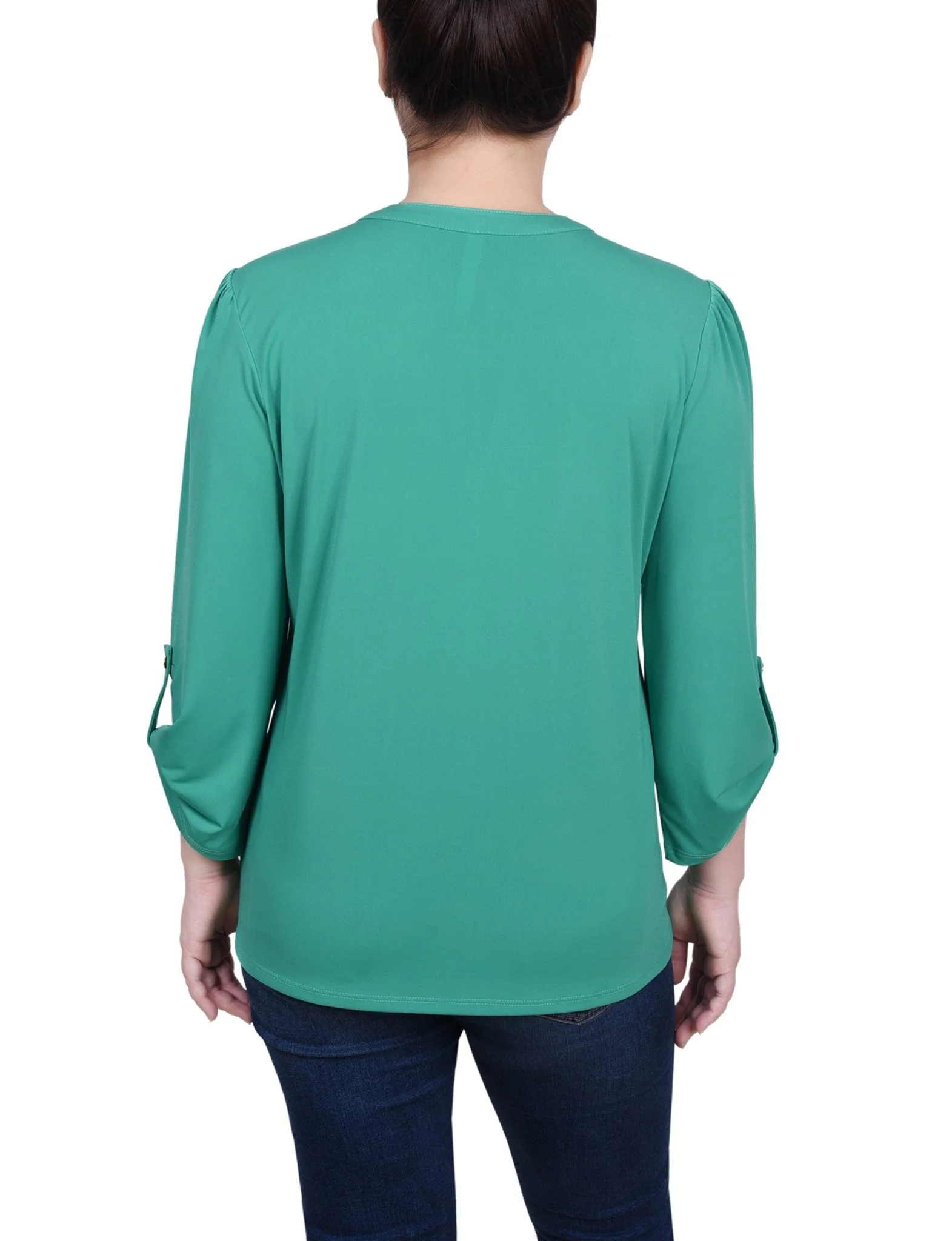 Pintuck Front Top With Chain Details - Petite - Image 15