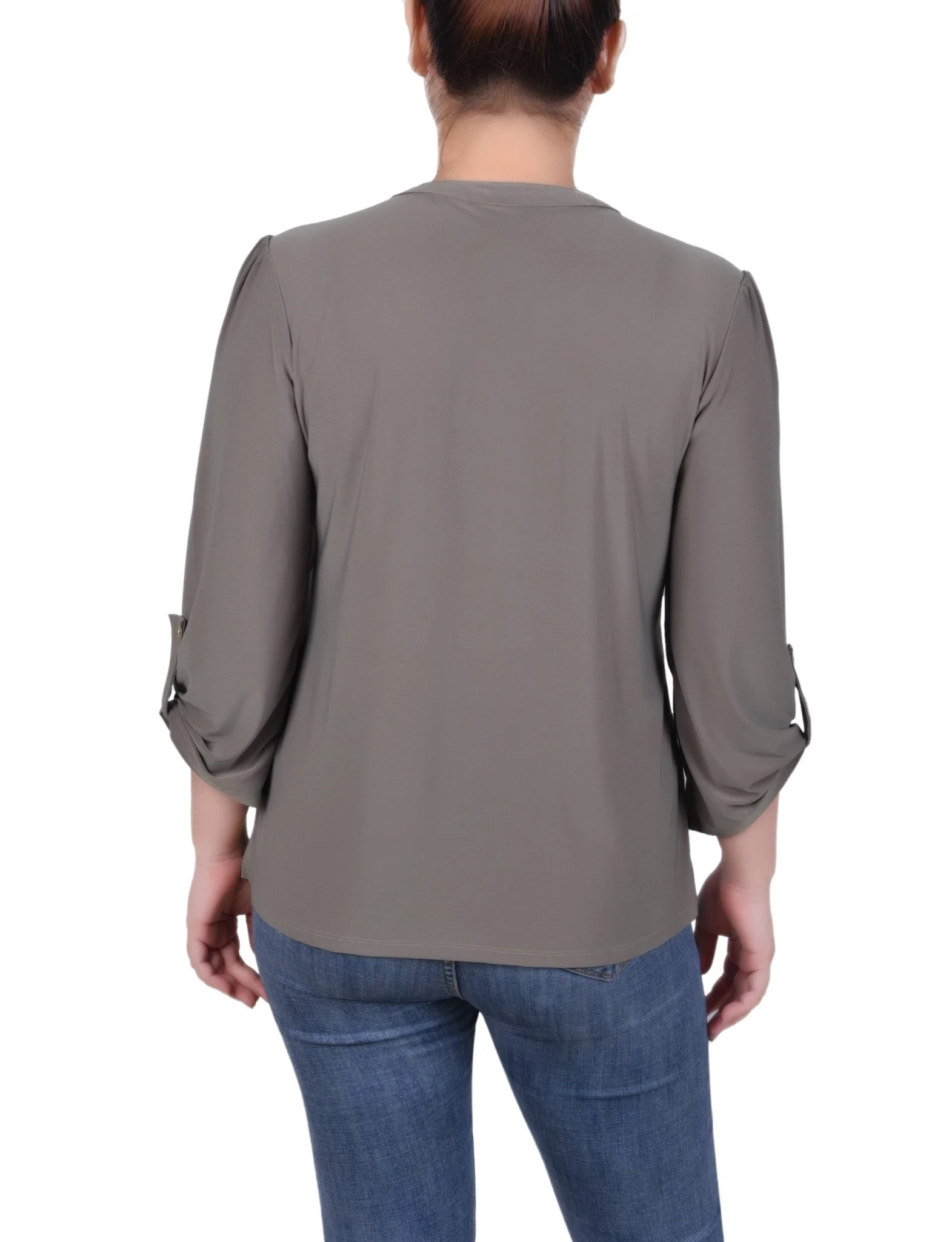 Pintuck Front Top With Chain Details - Petite - Image 18