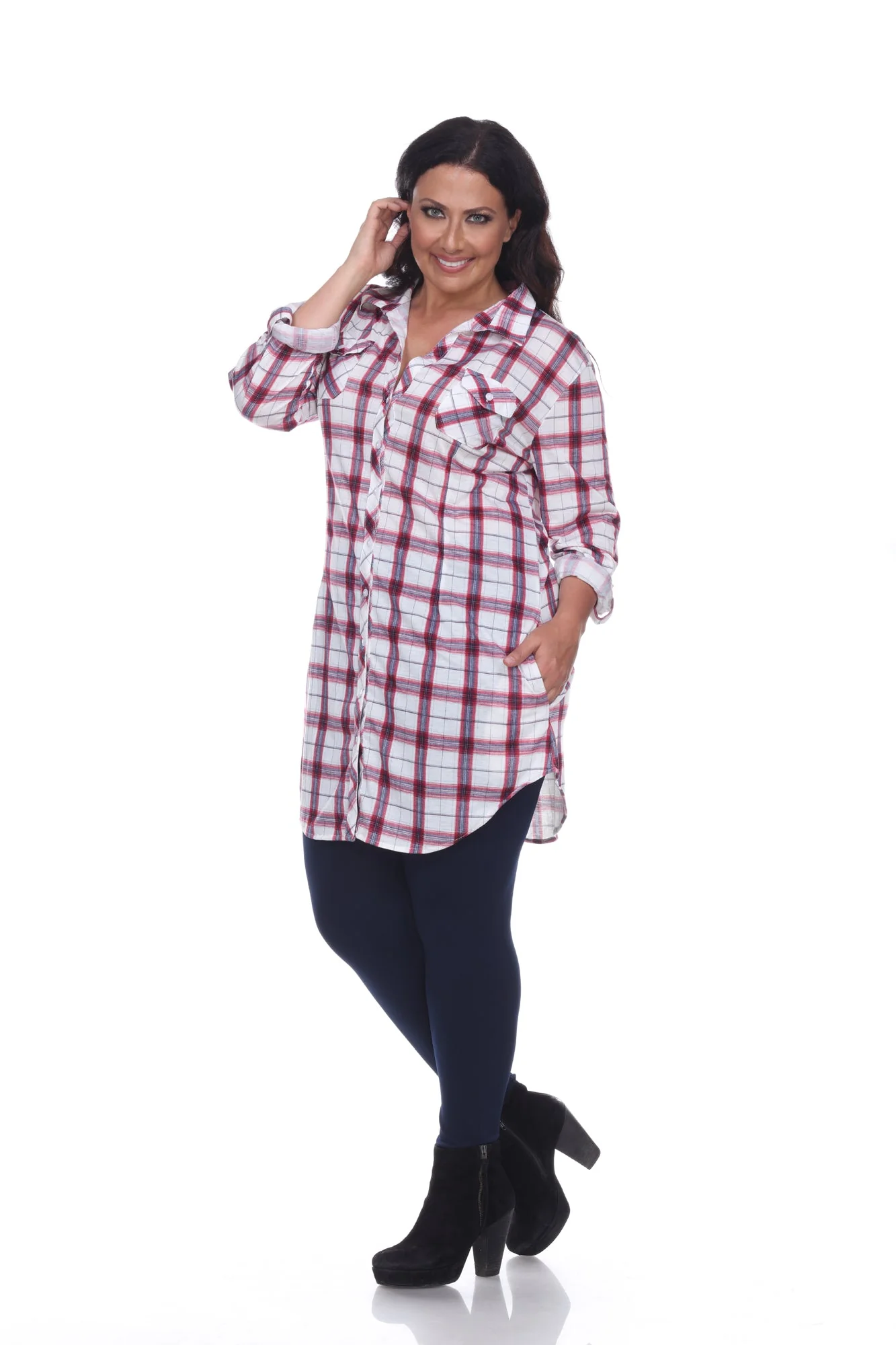 Piper Stretchy Plaid Tunic - Plus - Image 13