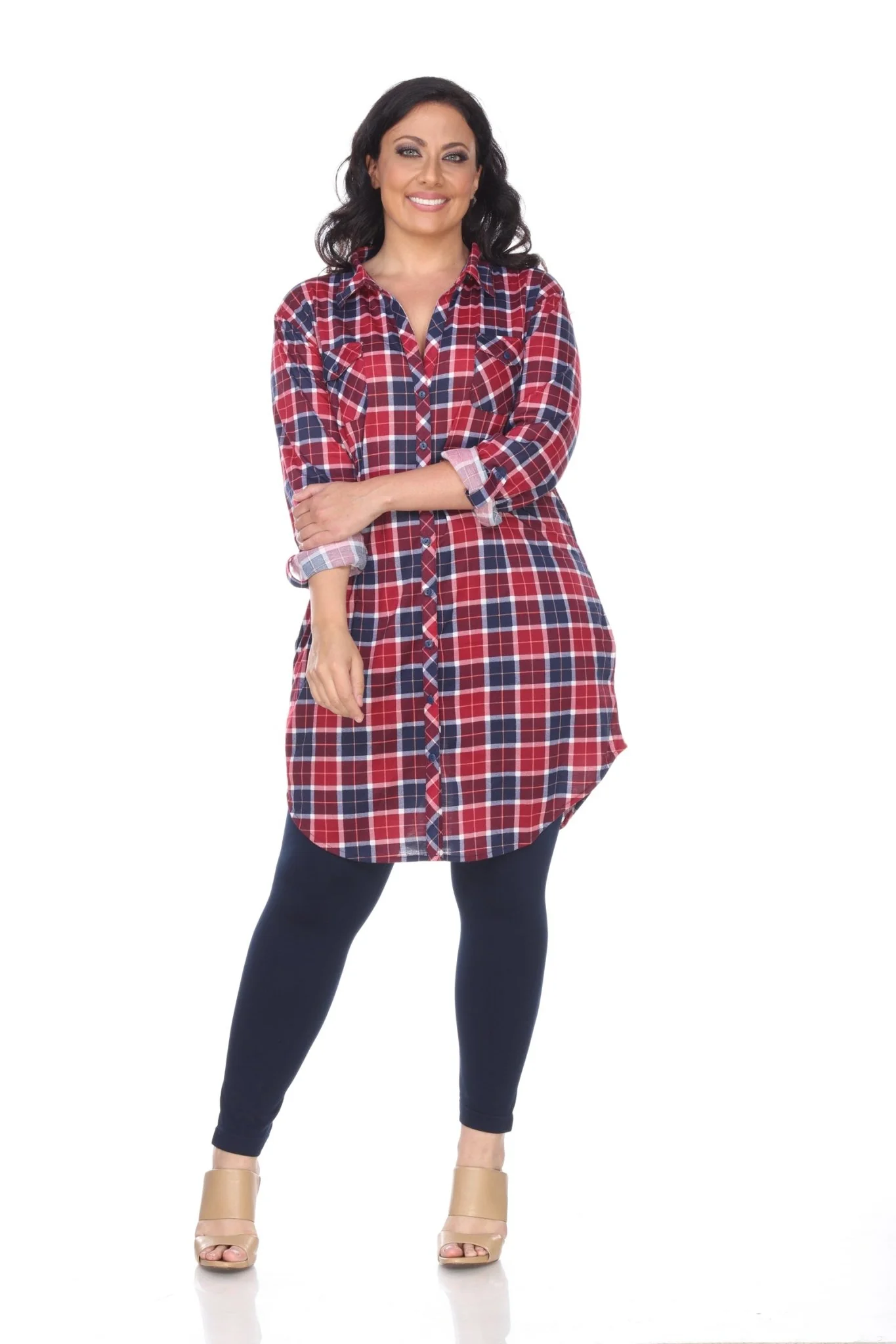 Piper Stretchy Plaid Tunic - Plus - Image 16