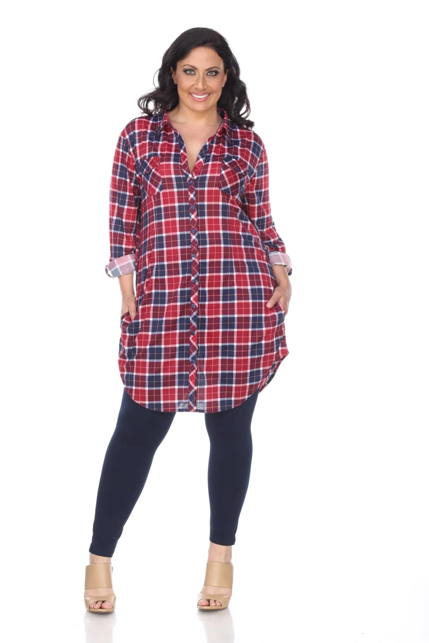 Piper Stretchy Plaid Tunic - Plus - Image 17