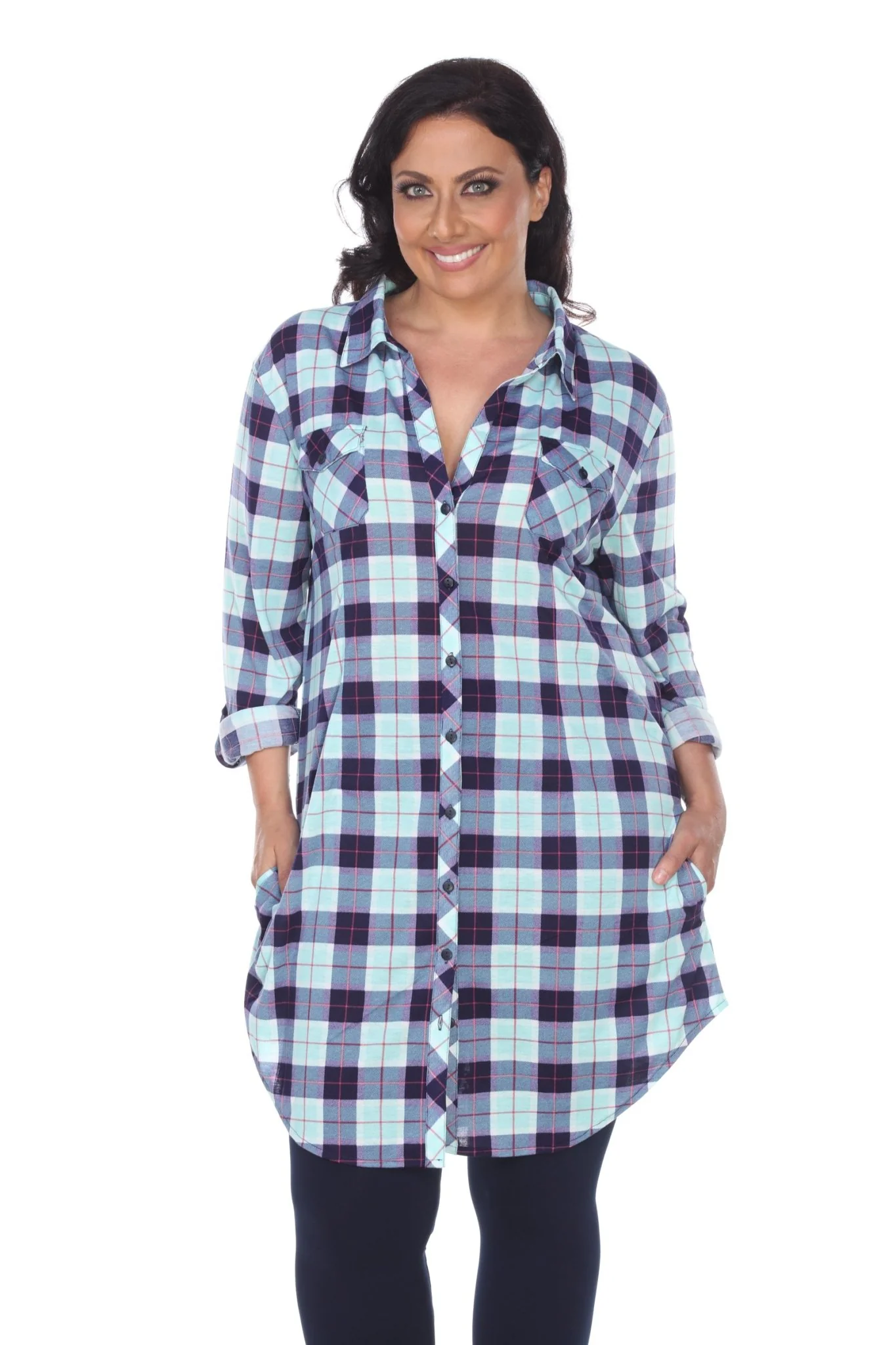 Piper Stretchy Plaid Tunic - Plus - Image 26