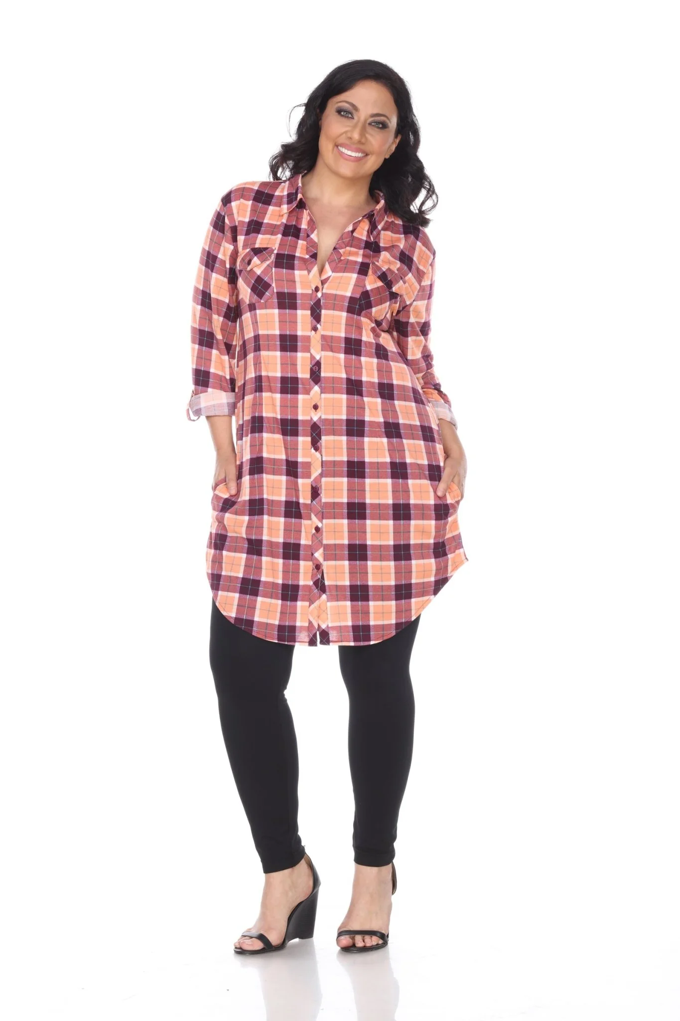 Piper Stretchy Plaid Tunic - Plus - Image 4