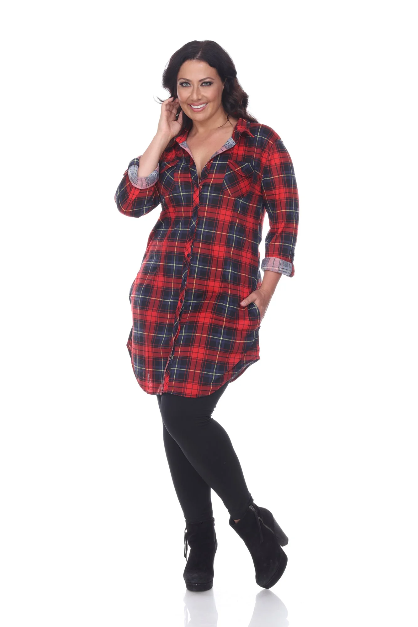 Piper Stretchy Plaid Tunic - Plus - Image 41