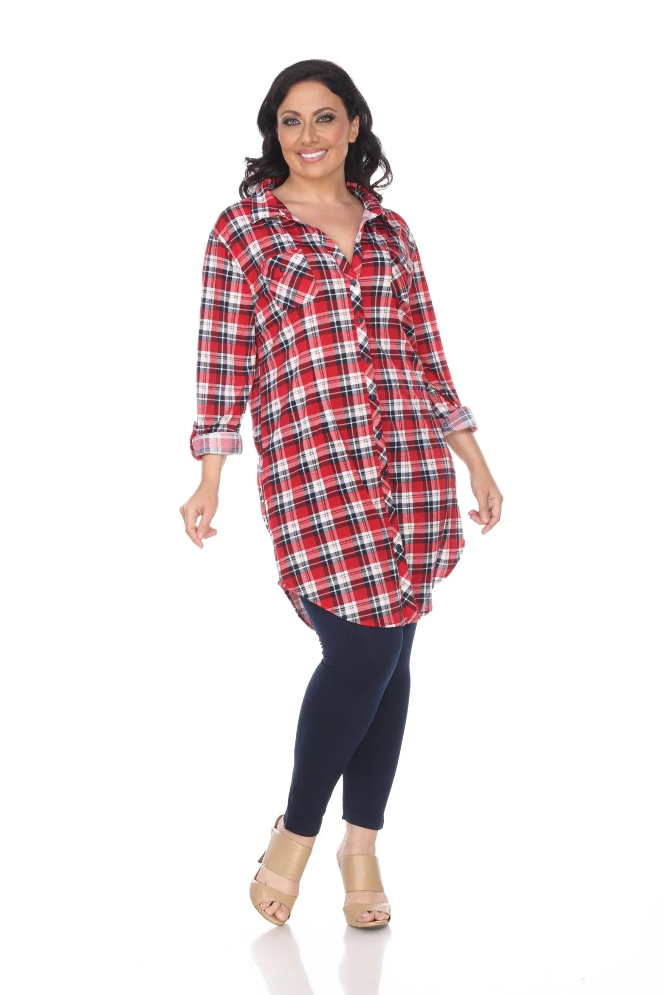 Piper Stretchy Plaid Tunic - Plus - Image 46