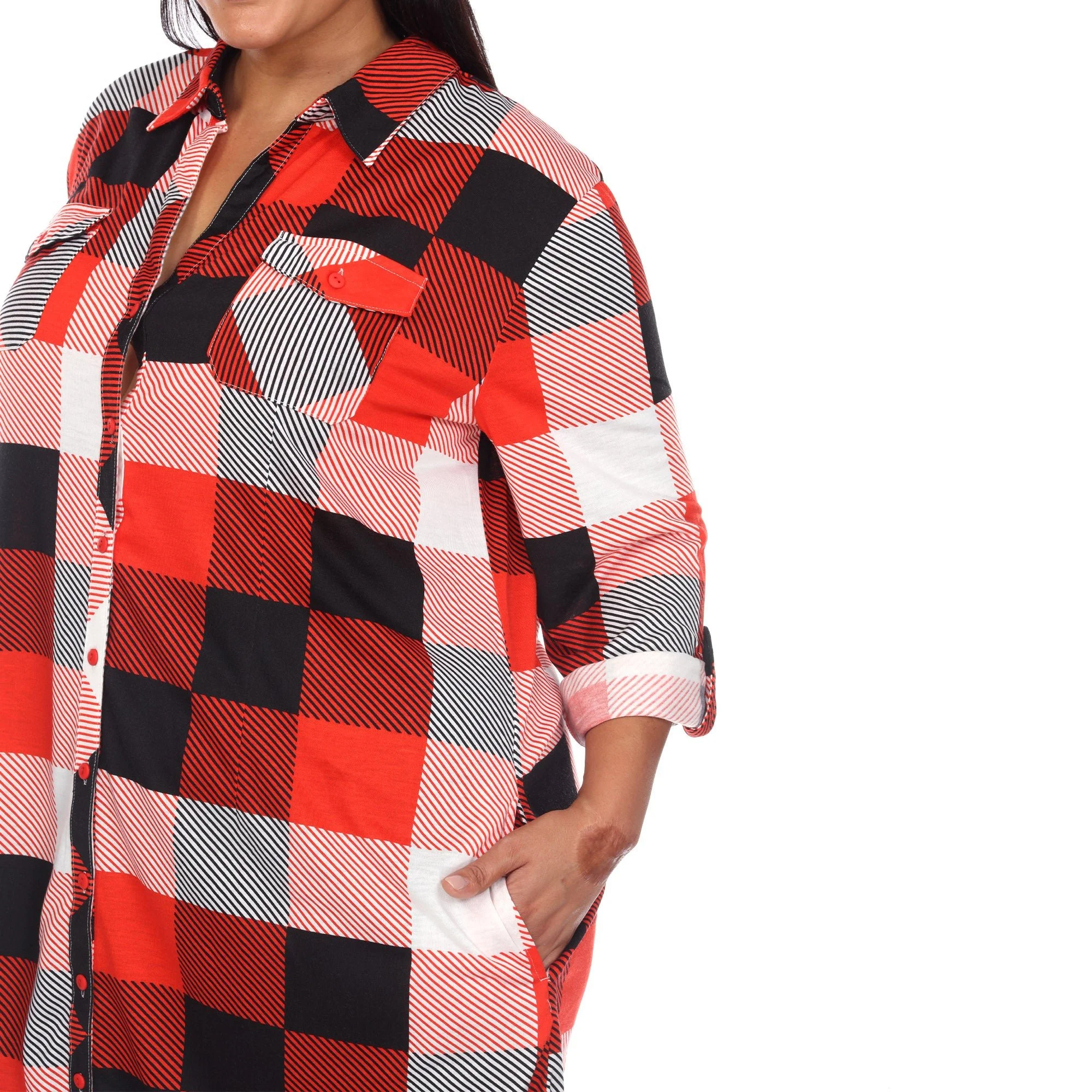 Plaid Tunic Shirt - Plus - Image 11