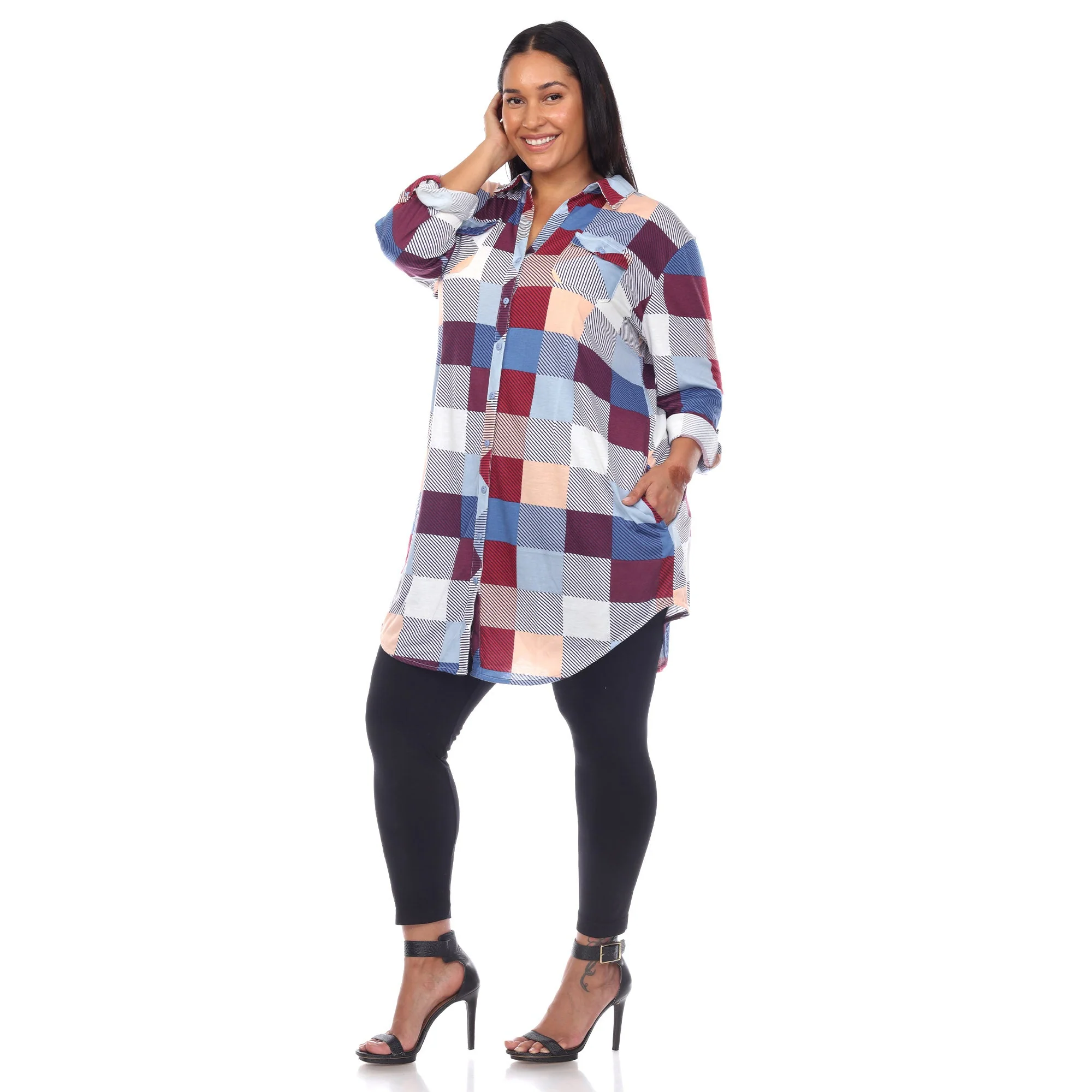 Plaid Tunic Shirt - Plus - Image 18