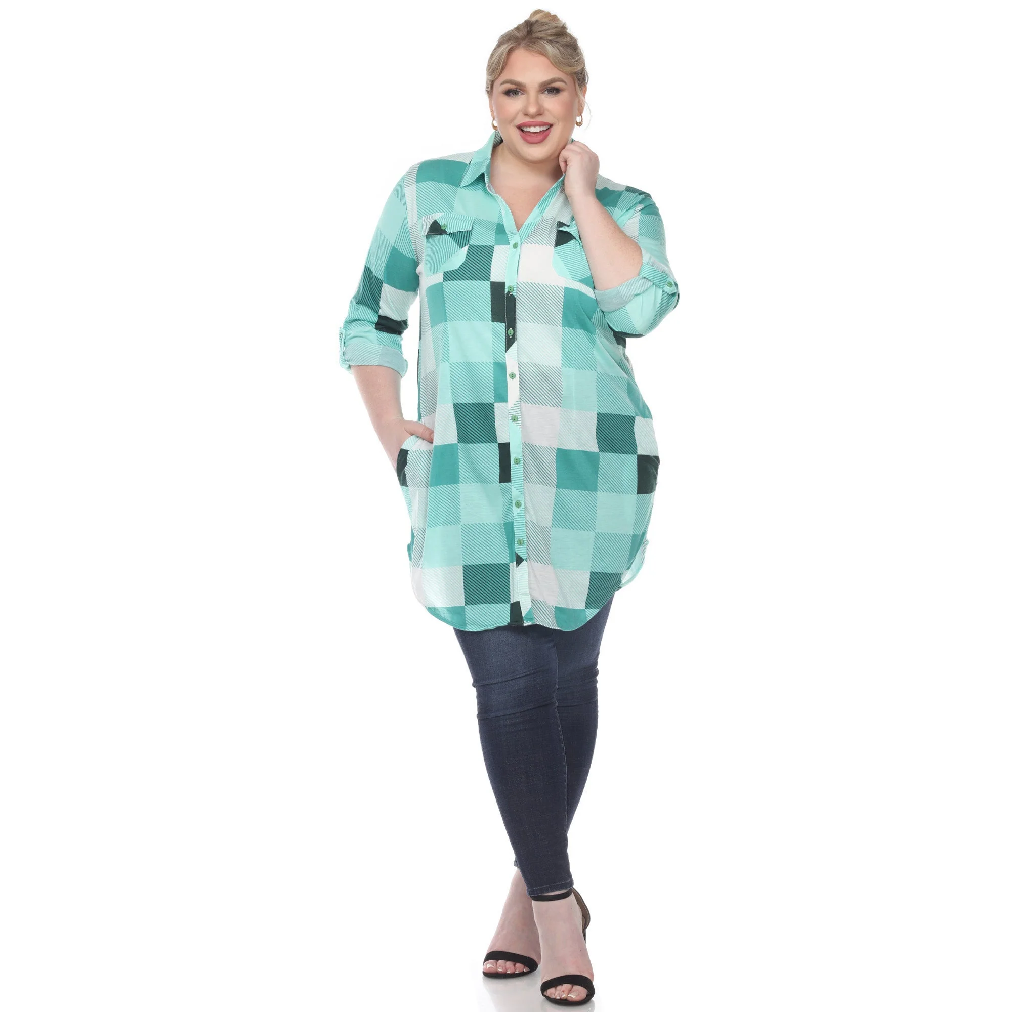 Plaid Tunic Shirt - Plus - Image 22
