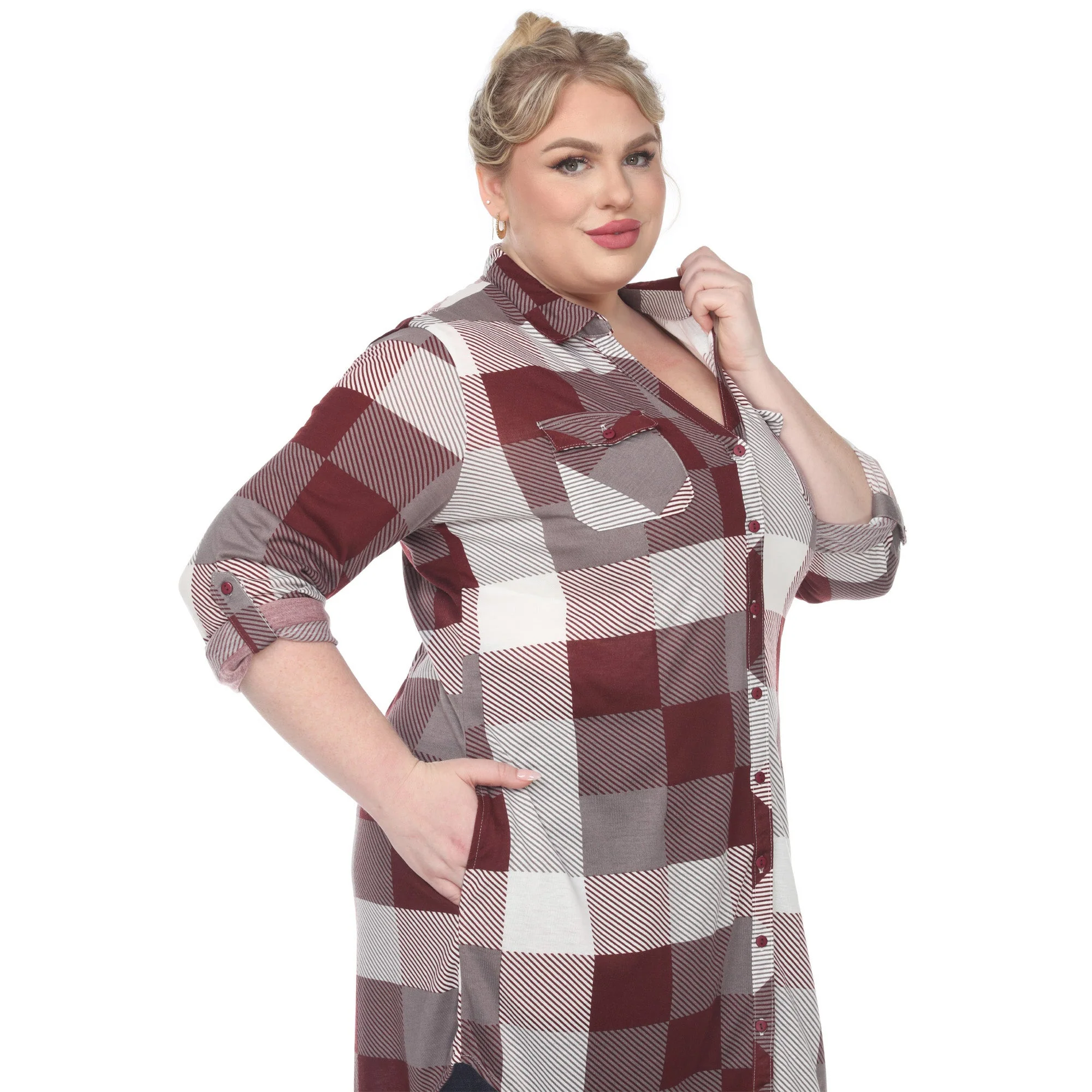 Plaid Tunic Shirt - Plus - Image 26