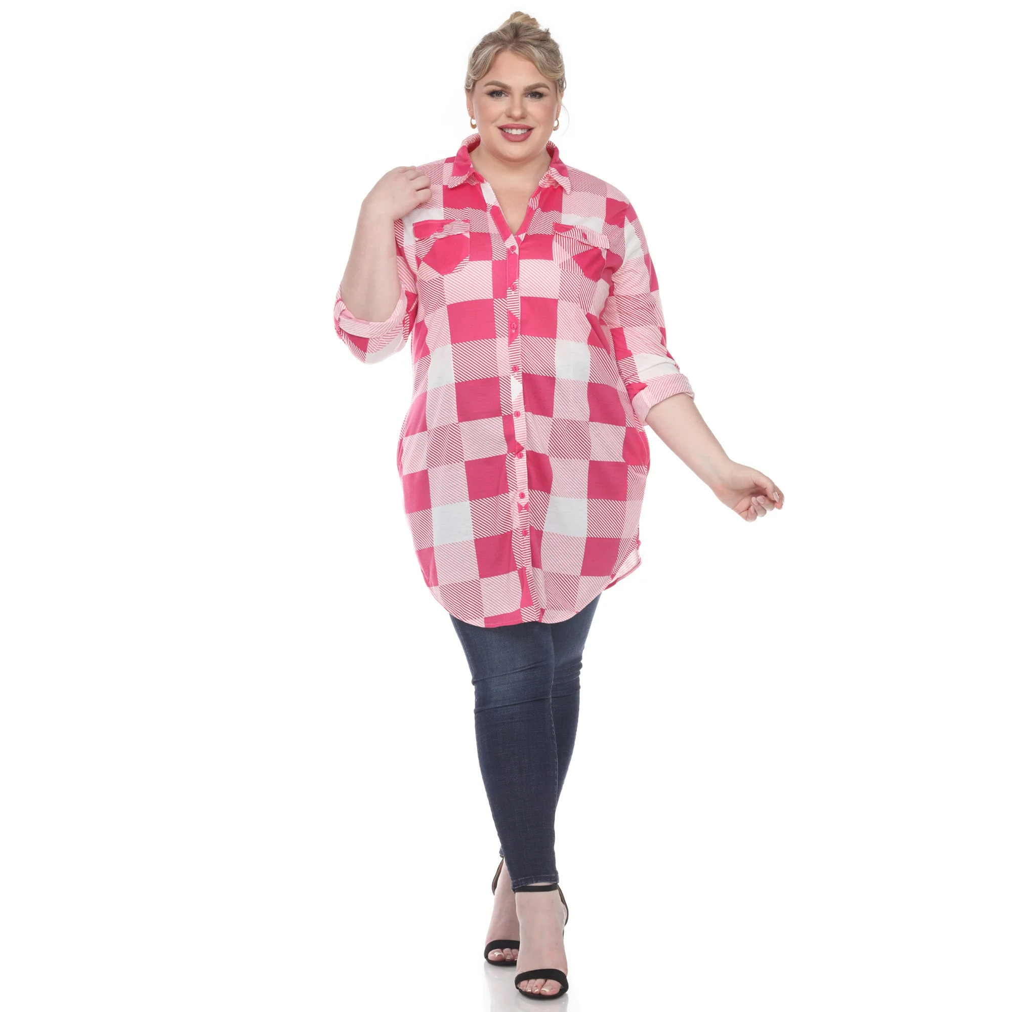 Plaid Tunic Shirt - Plus - Image 3