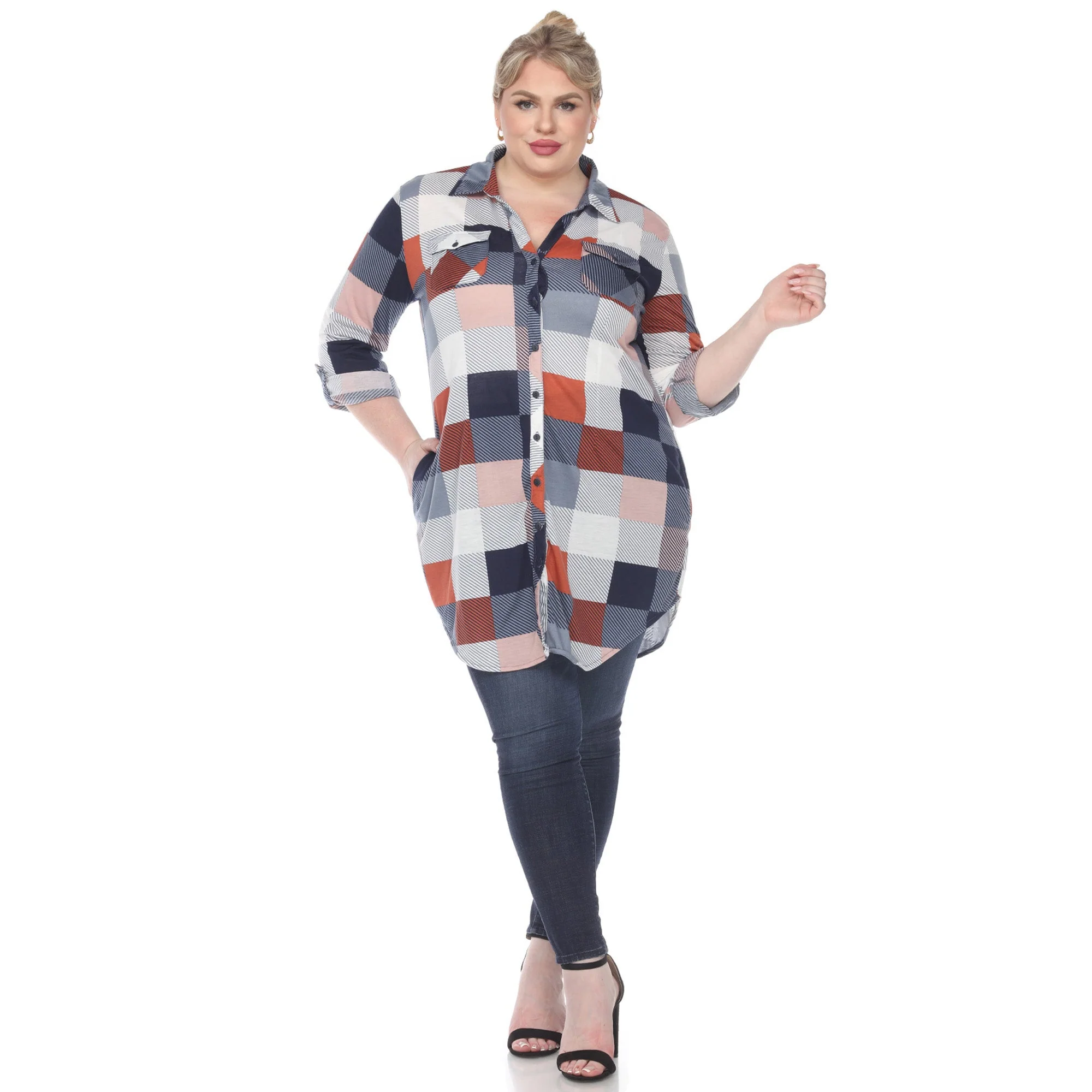 Plaid Tunic Shirt - Plus - Image 32