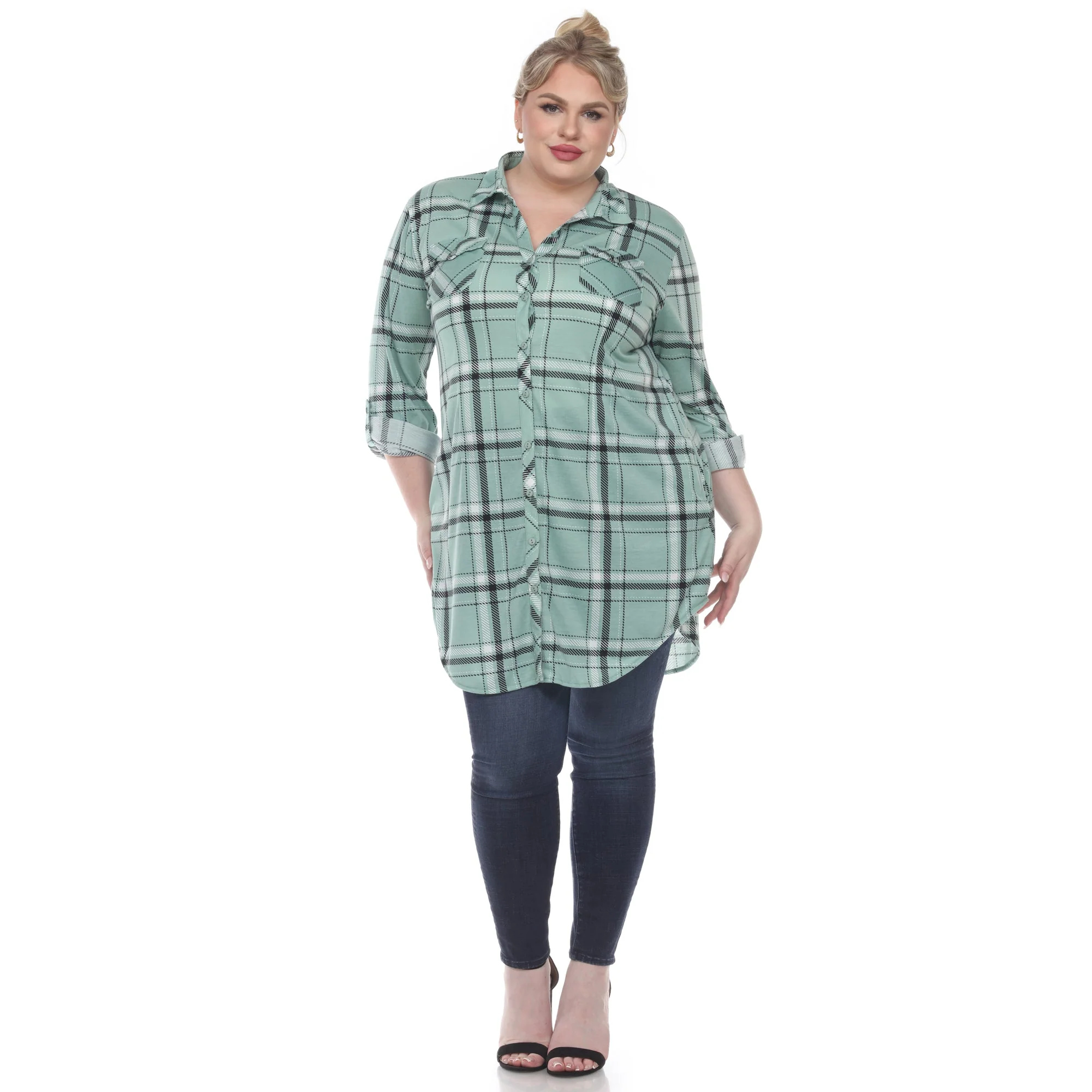 Plaid Tunic Top - Plus - Image 17