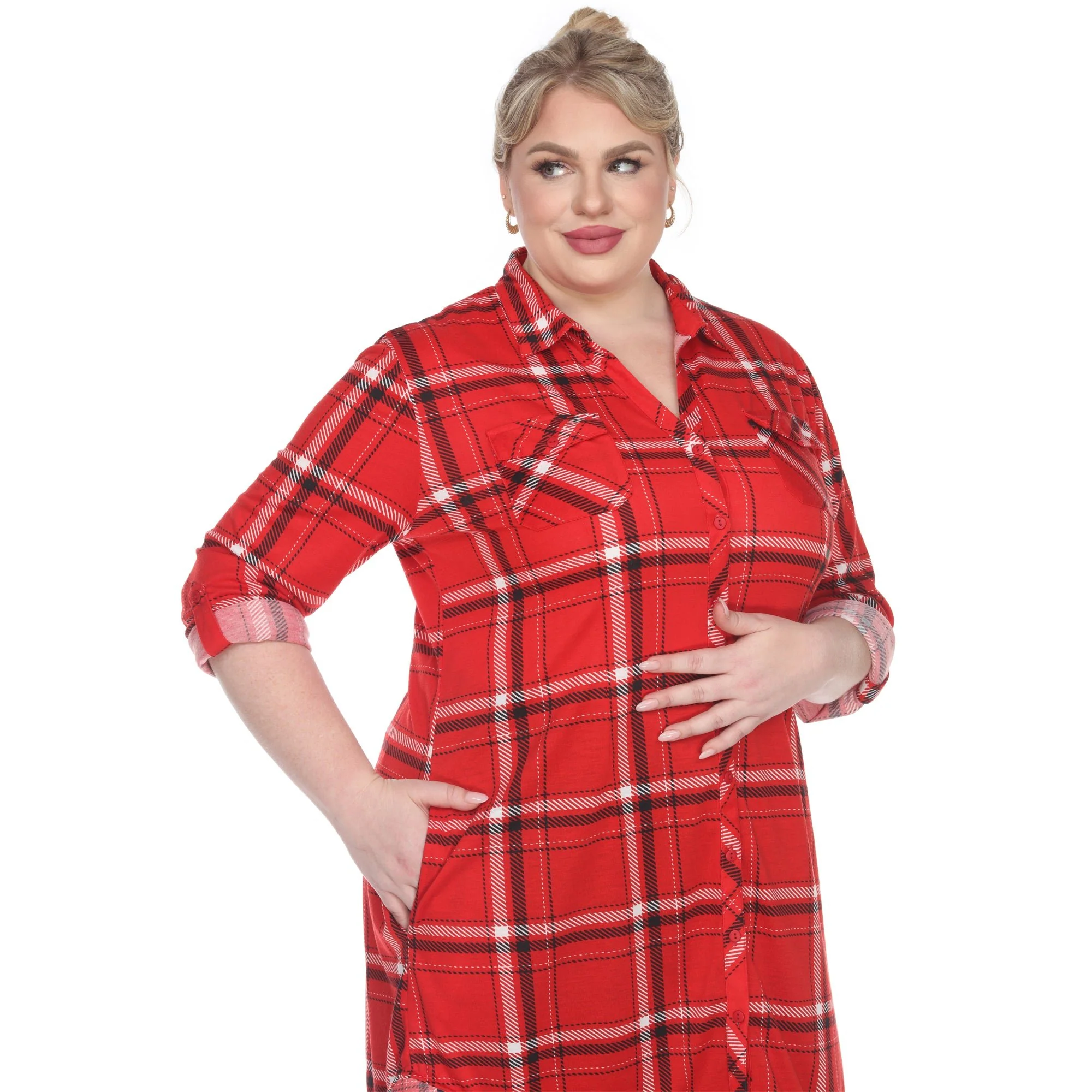 Plaid Tunic Top - Plus - Image 21