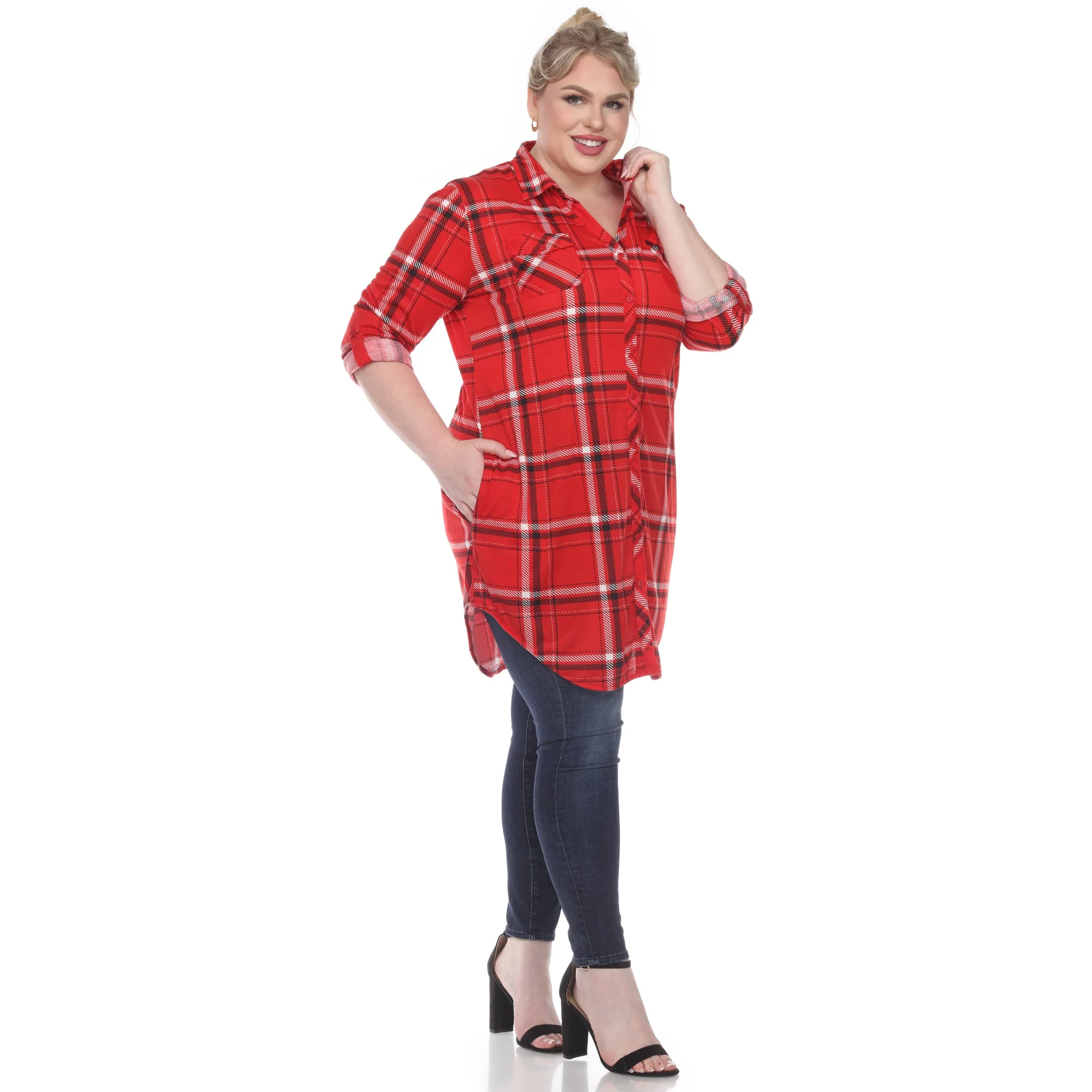 Plaid Tunic Top - Plus - Image 24