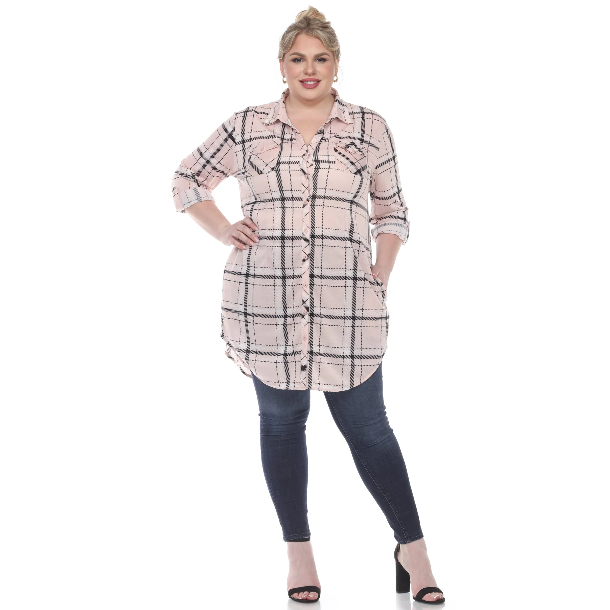 Plaid Tunic Top - Plus - Image 3