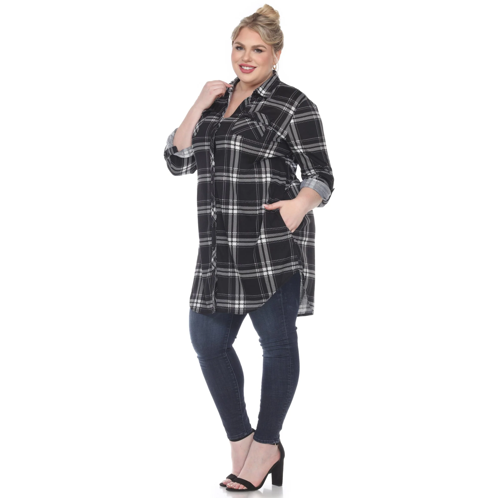 Plaid Tunic Top - Plus - Image 9
