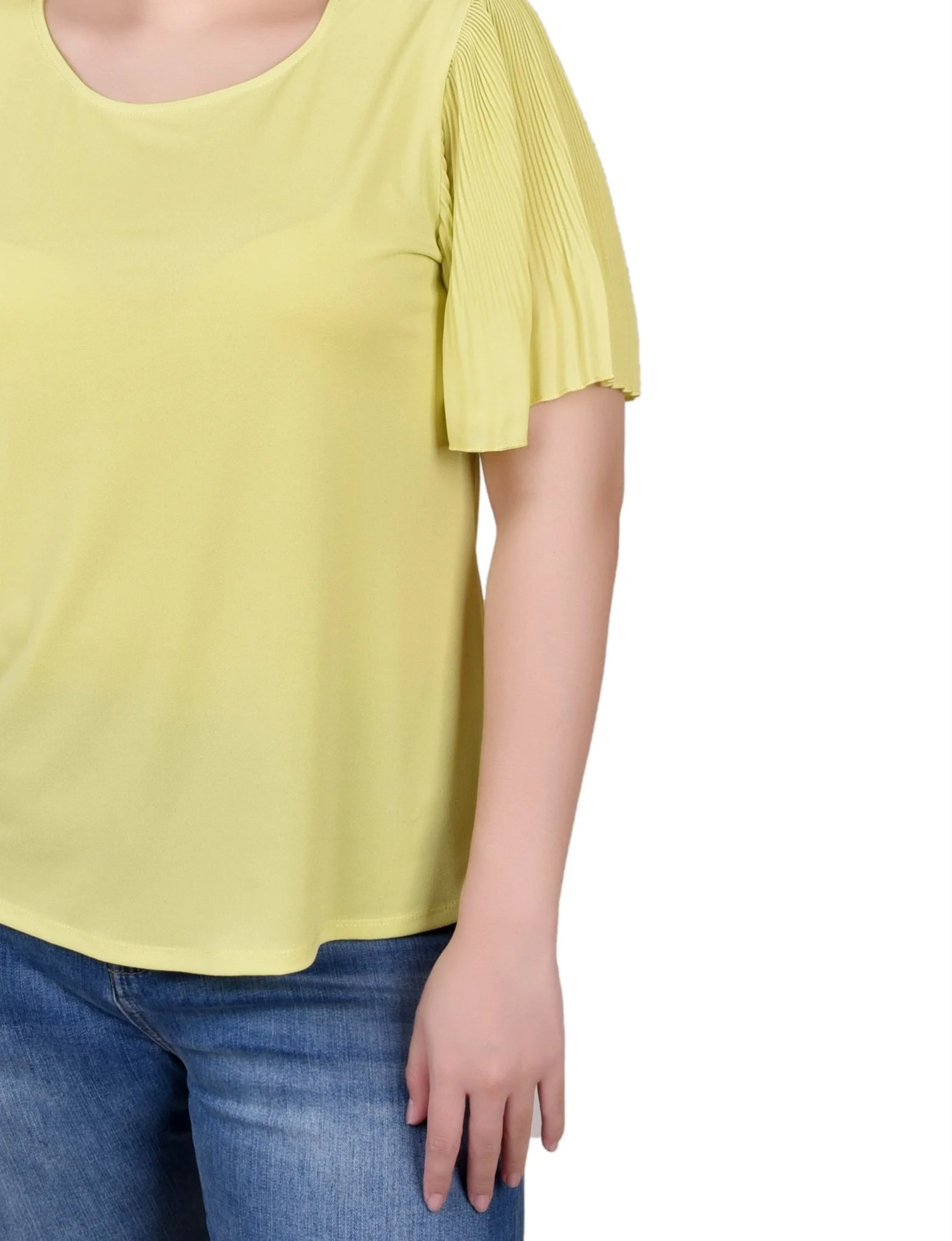Pleated-Sleeve Top - Petite - Image 4
