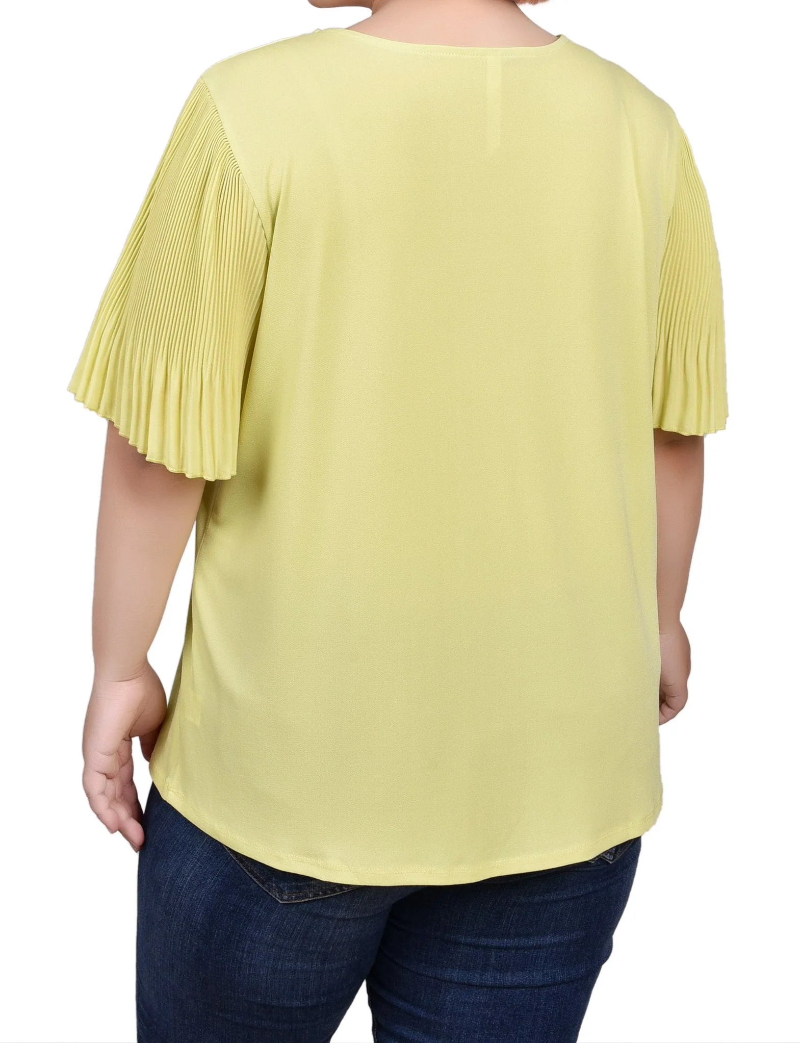 Pleated-Sleeve Top - Plus - Image 2