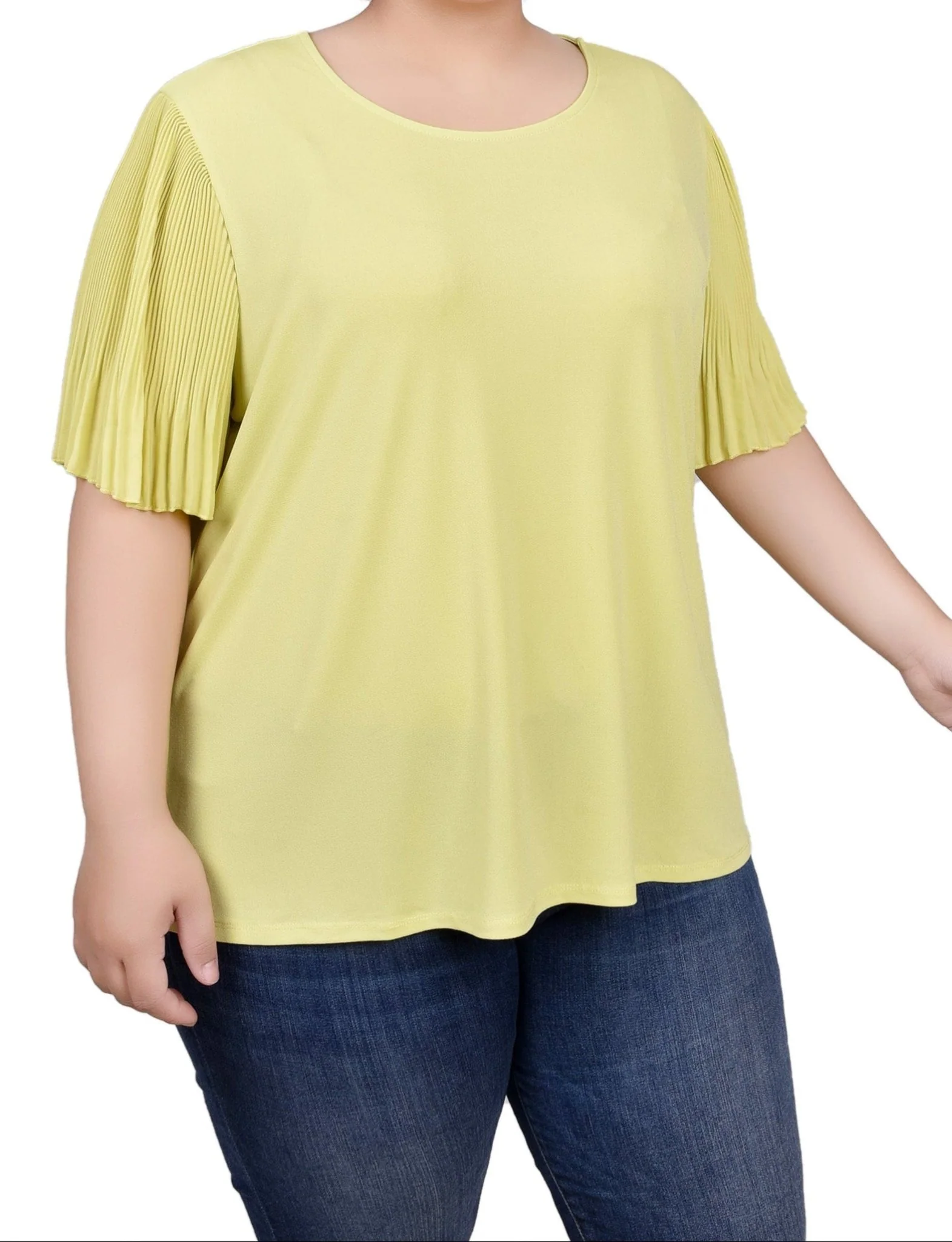 Pleated-Sleeve Top - Plus - Image 3