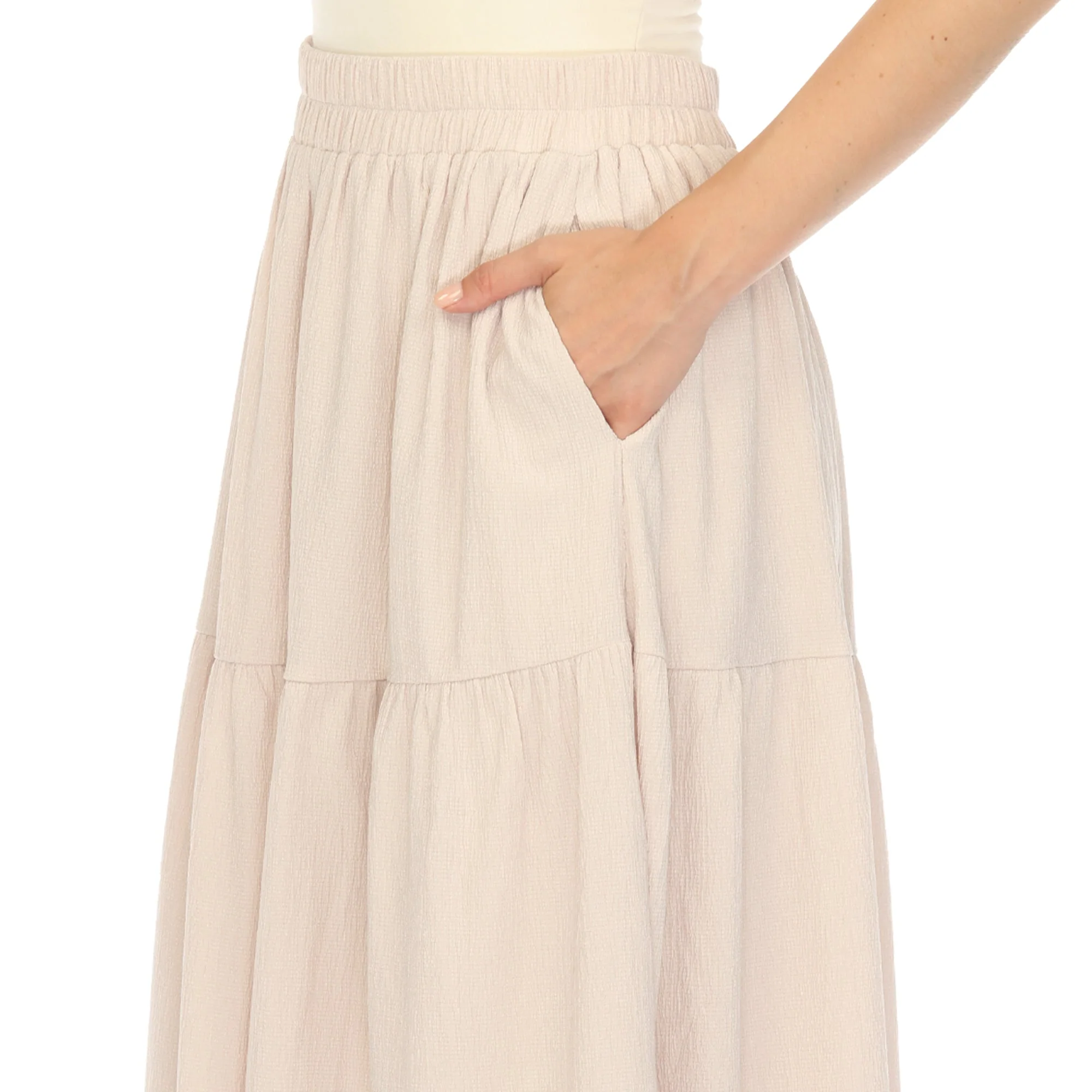 Pleated Tiered Maxi Skirt - Image 10