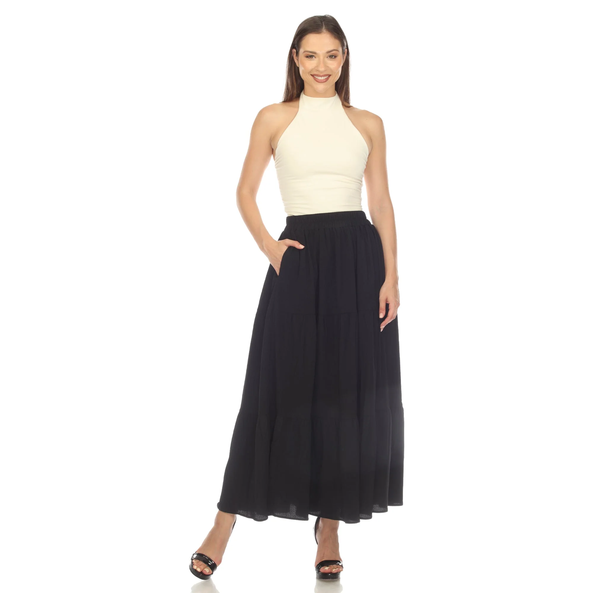 Pleated Tiered Maxi Skirt - Image 15